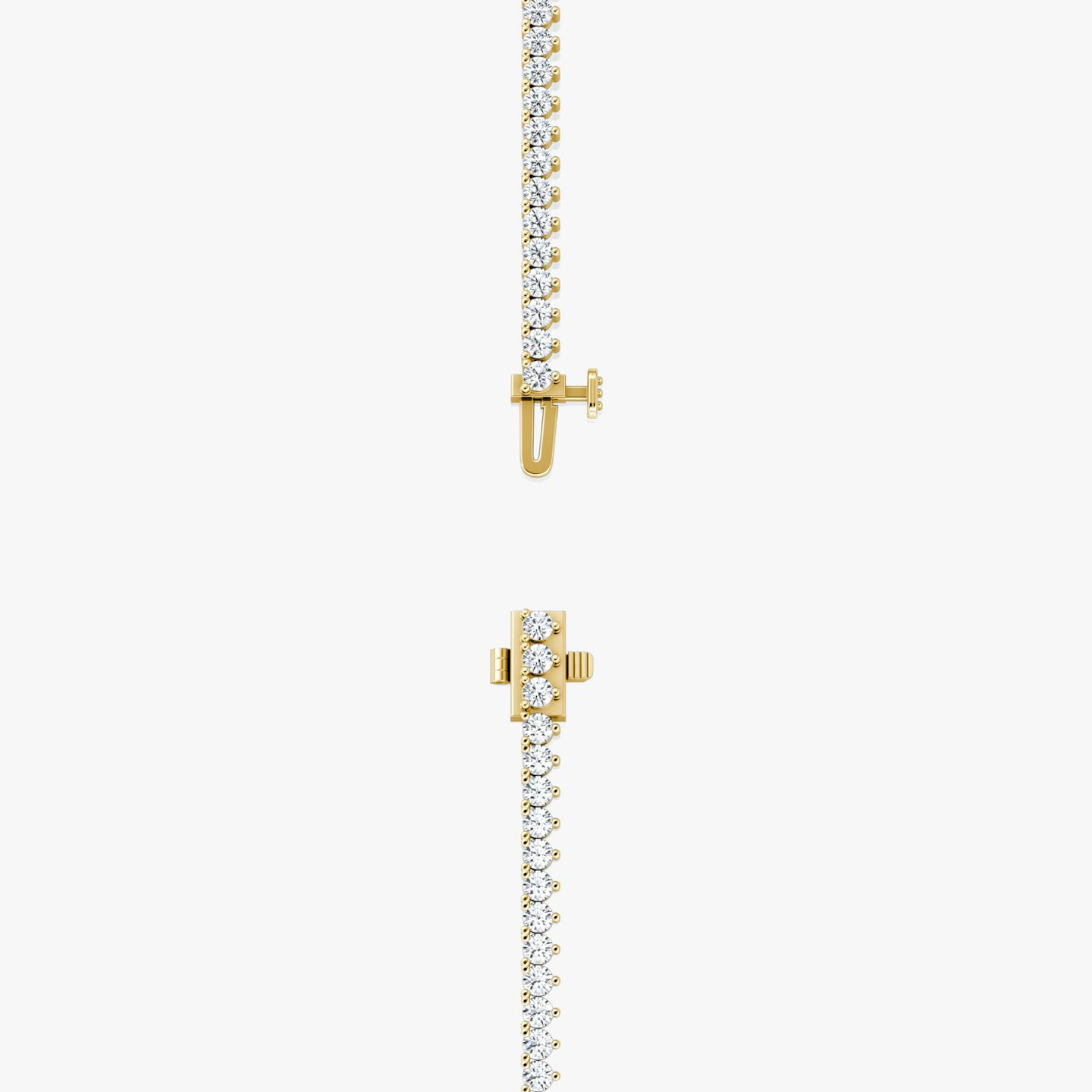 Tennis Necklace | Round Brilliant | 14k | 18k Yellow Gold | Diamond size: Petite | Chain length: 17