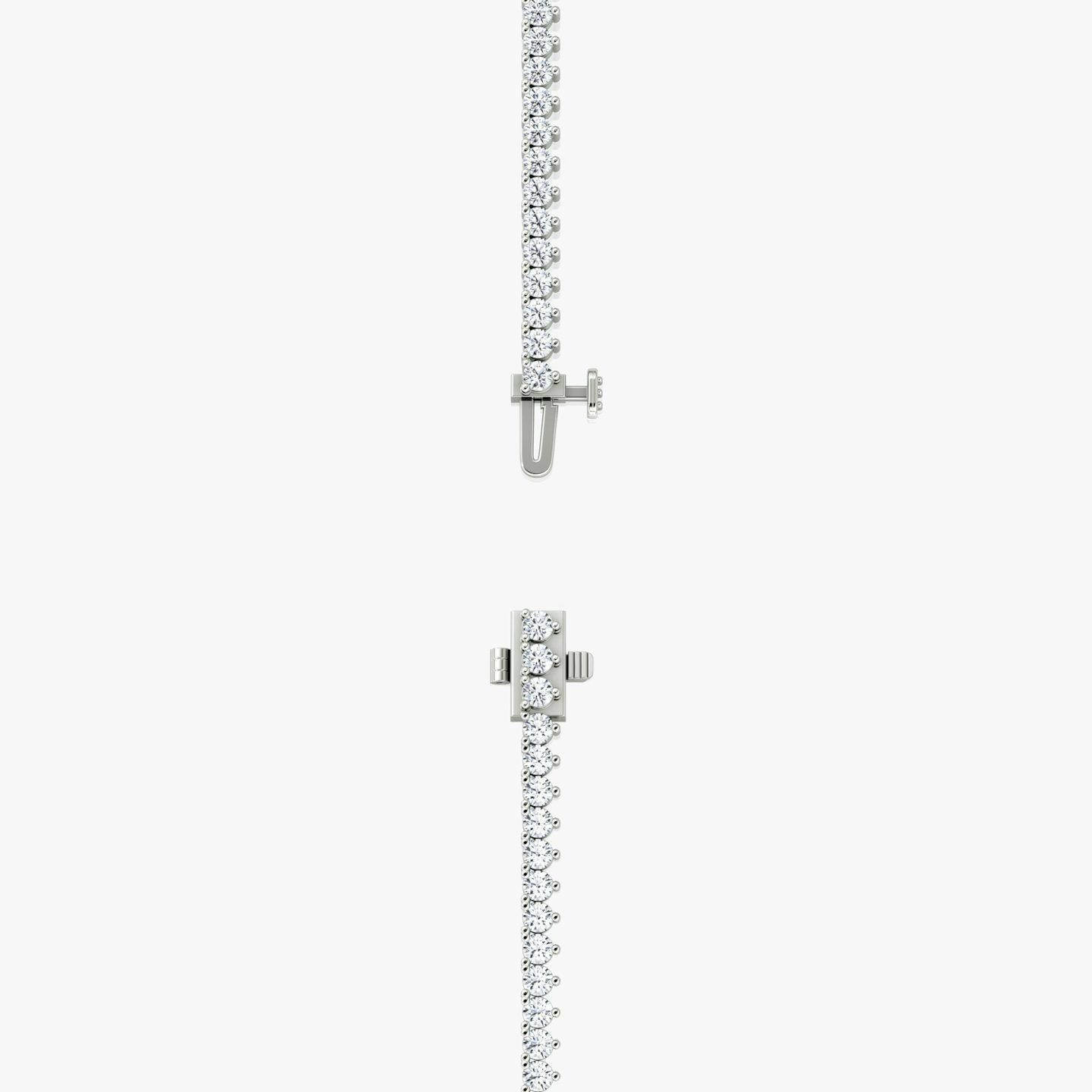 Tennis Necklace | Round Brilliant | 14k | 18k White Gold | Diamond size: Petite | Chain length: 15