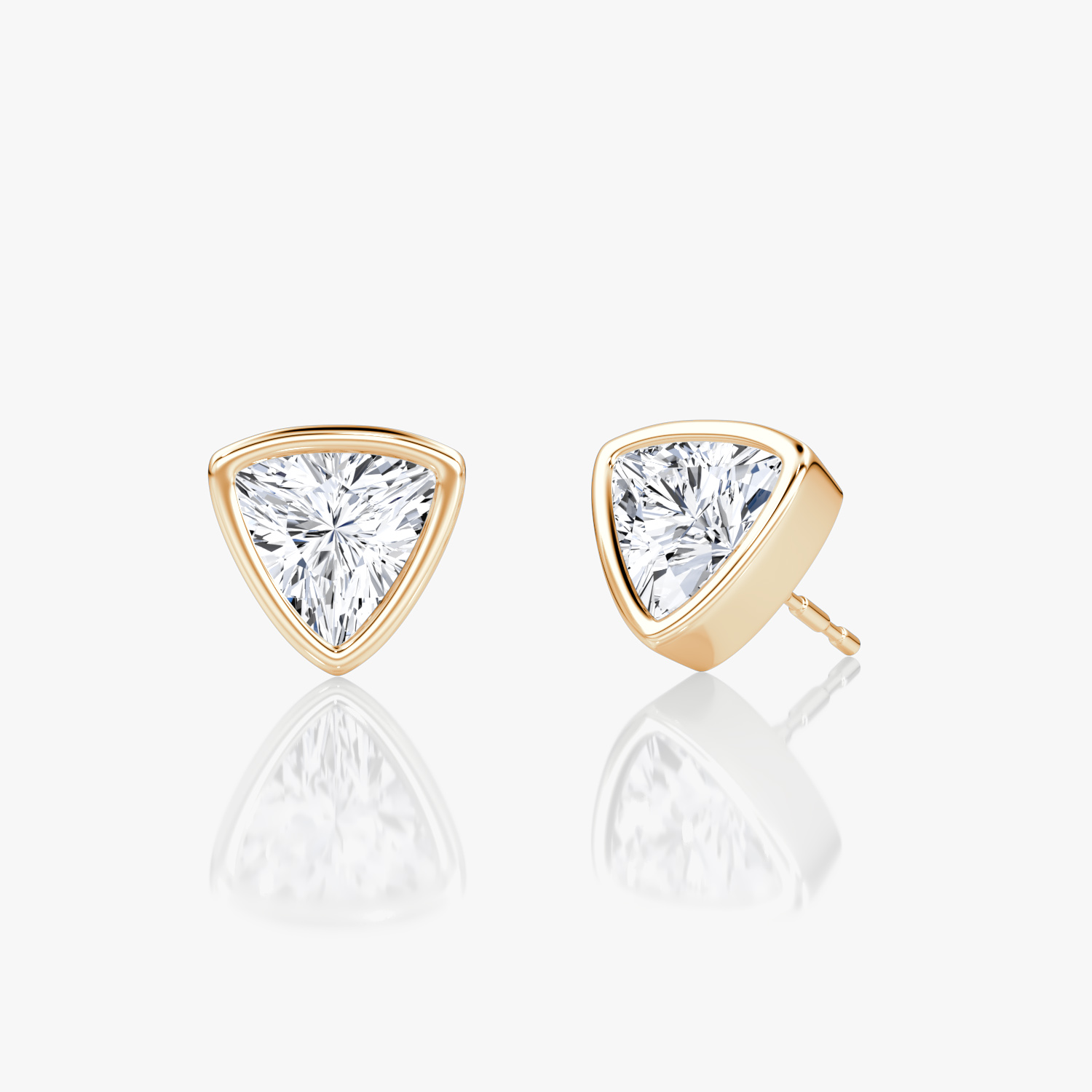 9k Rose Gold Filled Simulated Diamond Bezel Round Stud Earrings – Men Women Kids, Australia