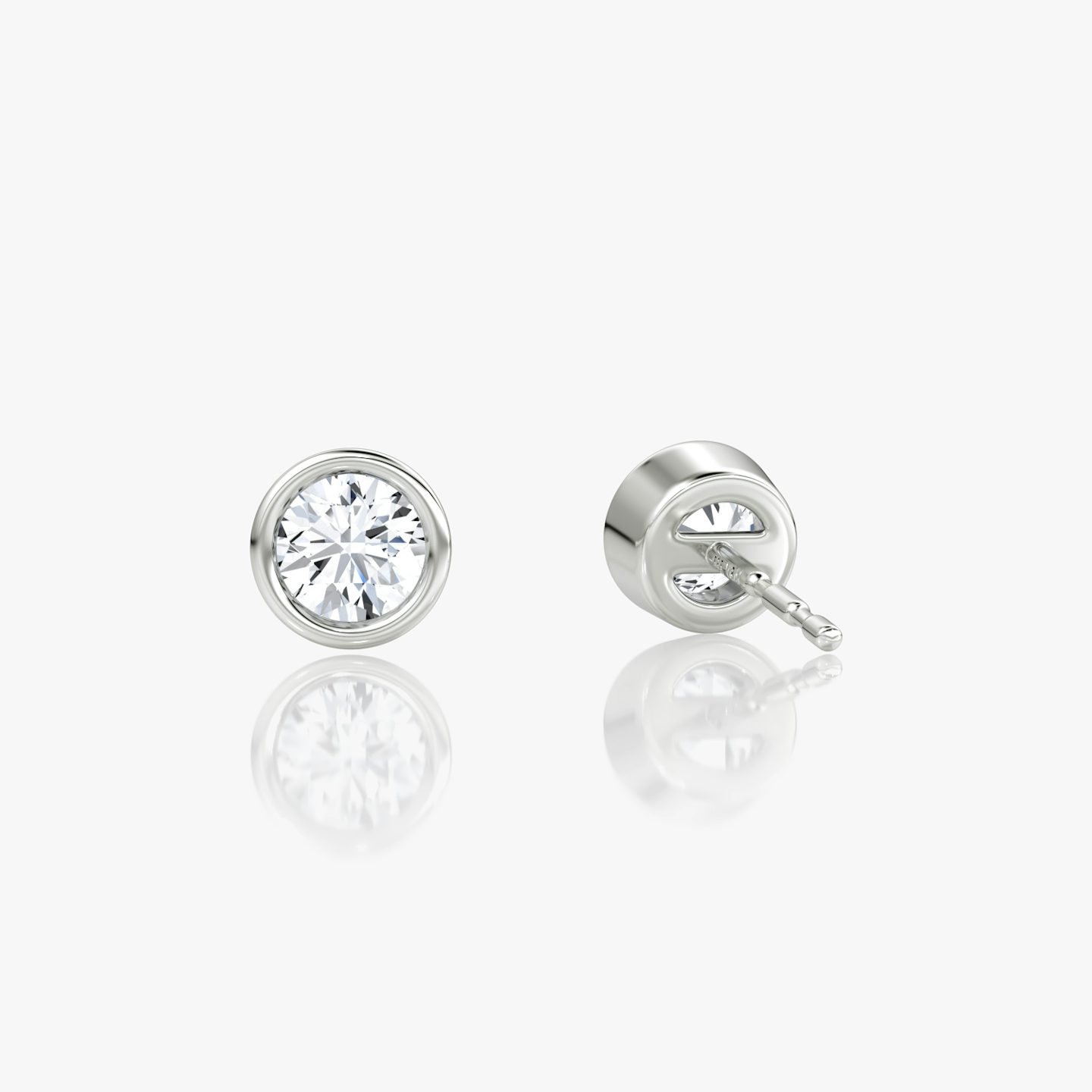 Bezel Solitaire Stud | Round Brilliant | Sterling Silver | Carat weight: 1/4