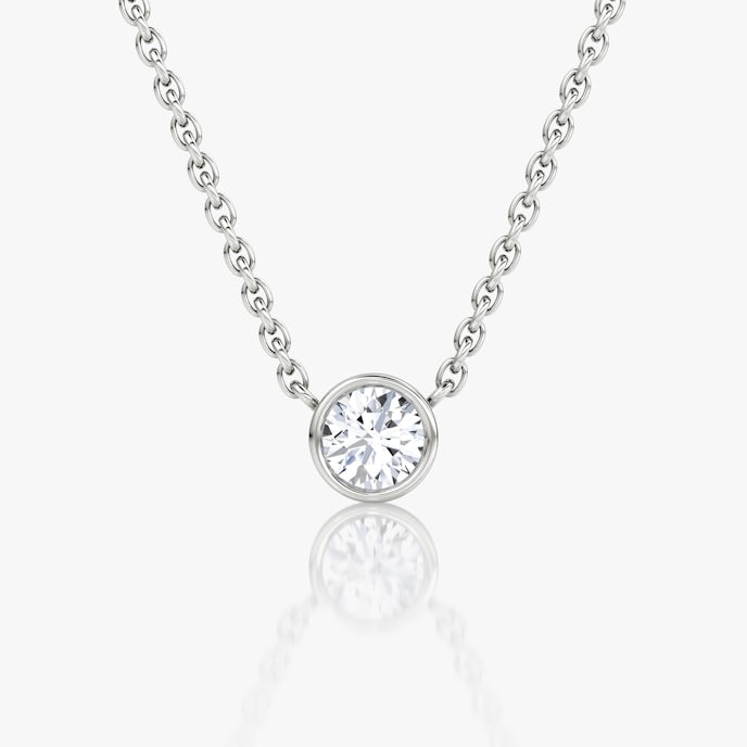 Collier Bezel SolitaireRond Brillant | Sterling Silver