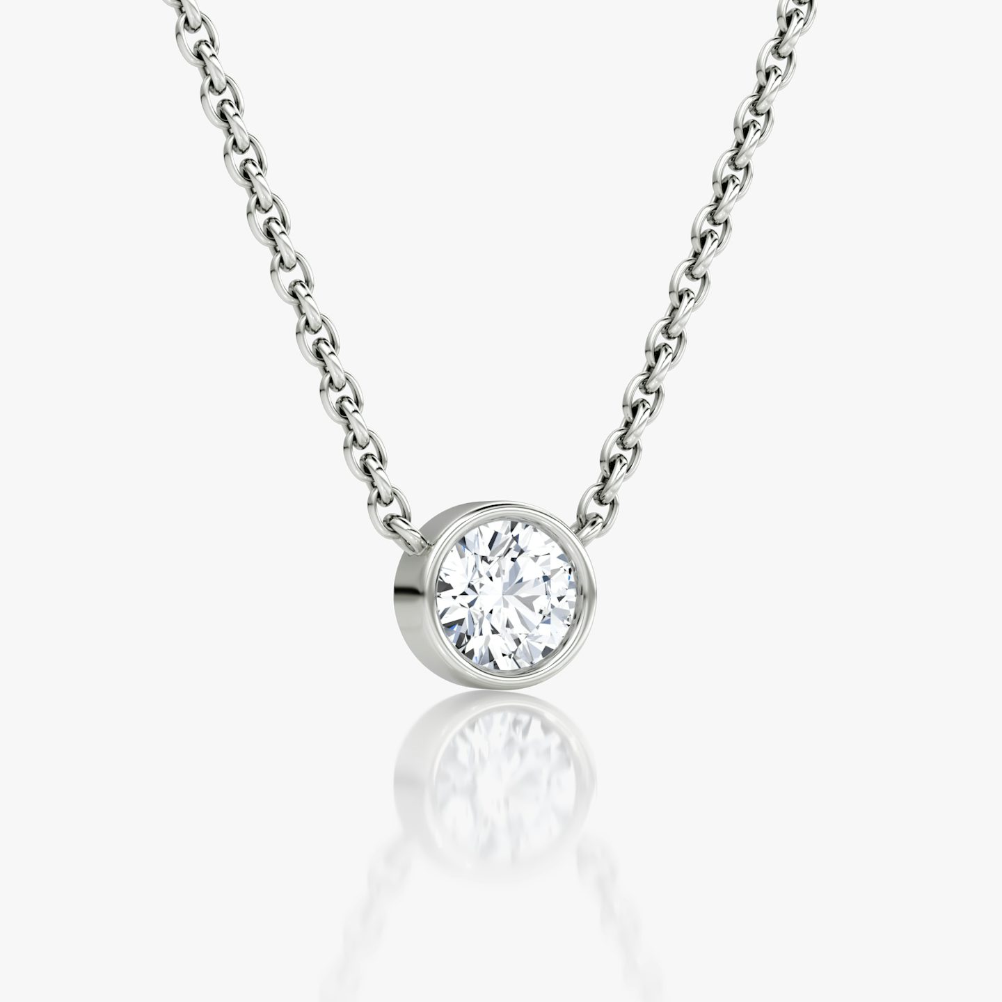 Bezel Solitaire Necklace | Round Brilliant | Sterling Silver | Carat weight: 1/4