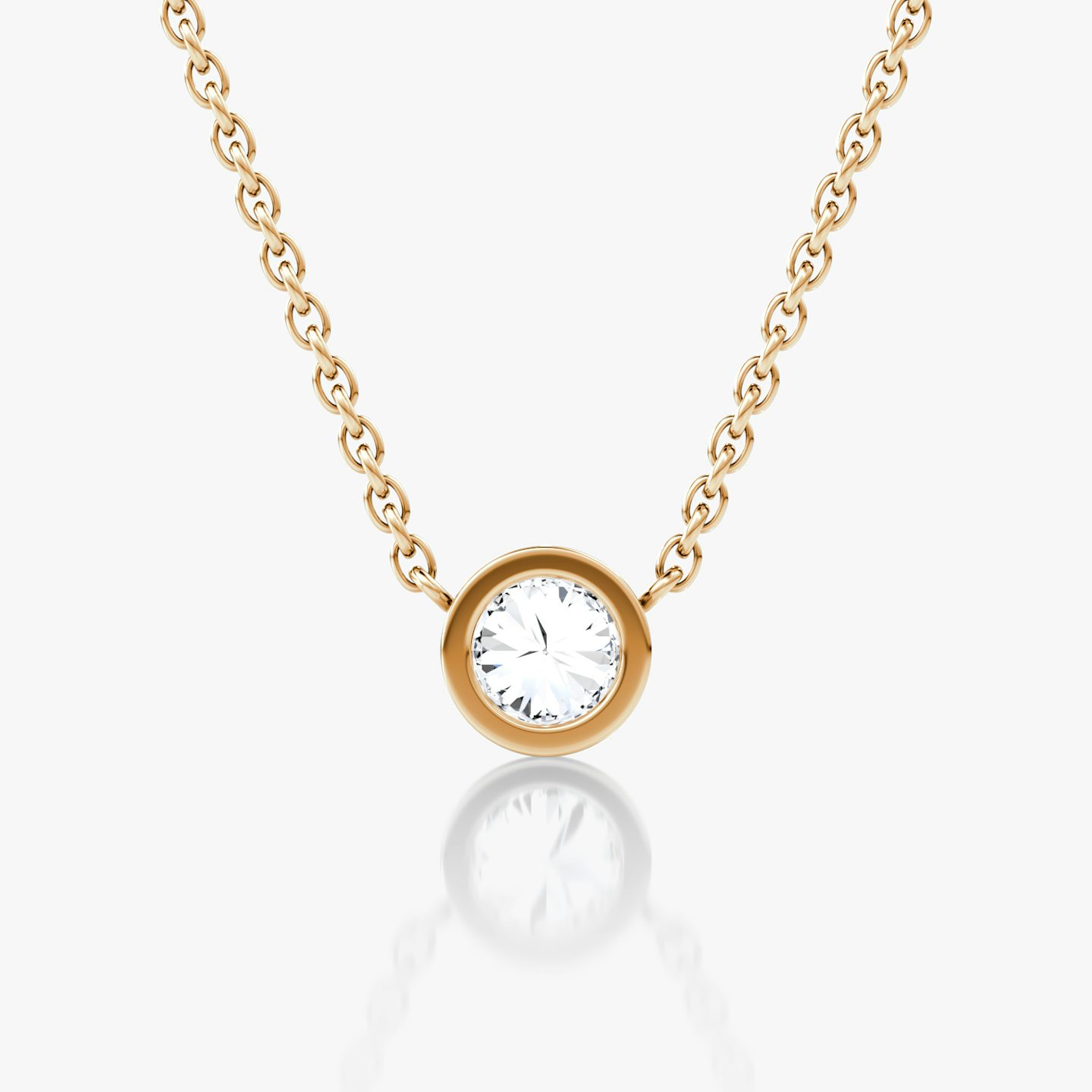 Bezel Solitaire Necklace | round-brilliant | 14k | rose-gold | caratWeight: 0.30ct
