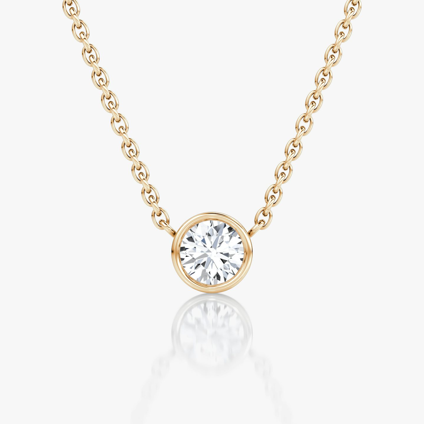 Bezel Solitaire Necklace | round-brilliant | 14k | rose-gold | caratWeight: 0.30ct