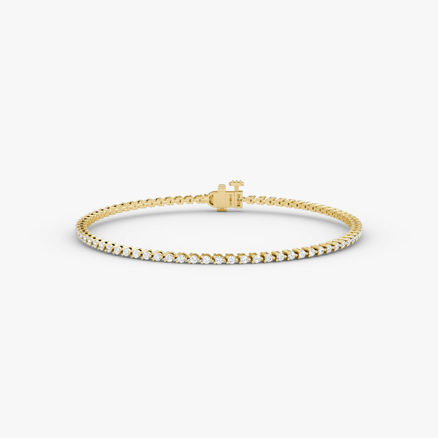 Tiny Tennis Bracelet | Round Brilliant | 14k | 18k Yellow Gold | Diamond size: Original | Chain length: 7