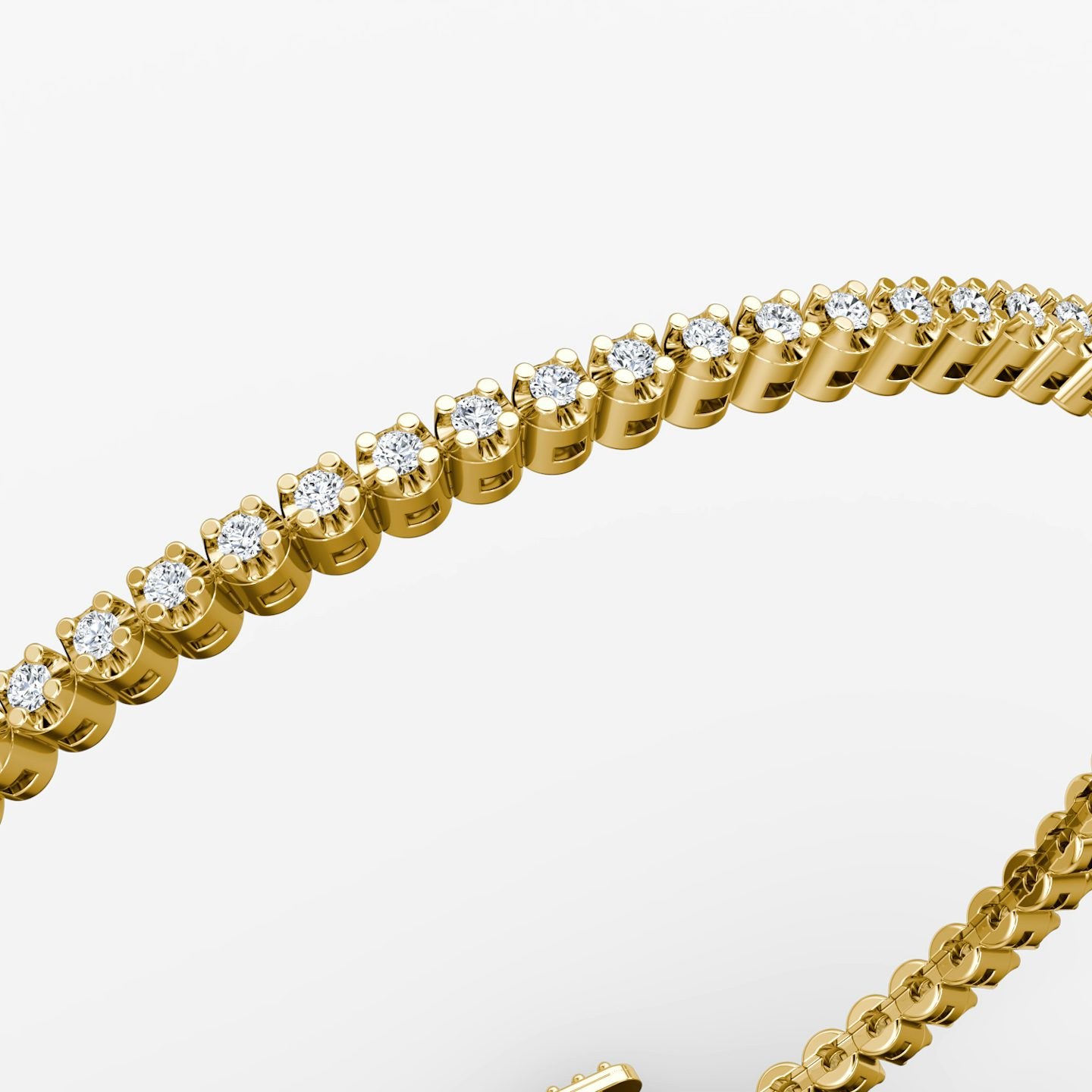Bracelet Tiny Tennis | Rond Brillant | 14k | Or jaune 18 carats | Taille des diamants: Petite | Longueur de la chaîne: 7.5