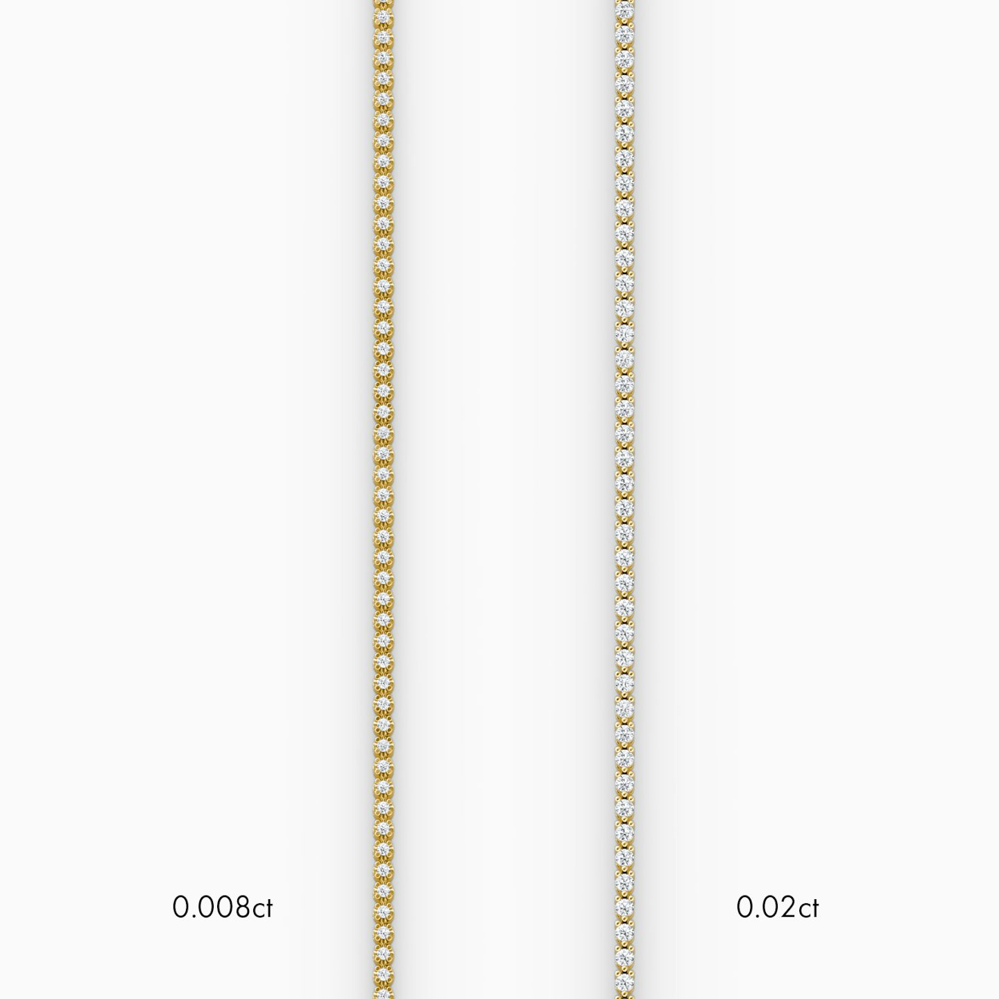 Tiny Tennis Armband | Rund | 14k | 18k Gelbgold | Diamantgröße: Petite | Kettenlänge: 5.5