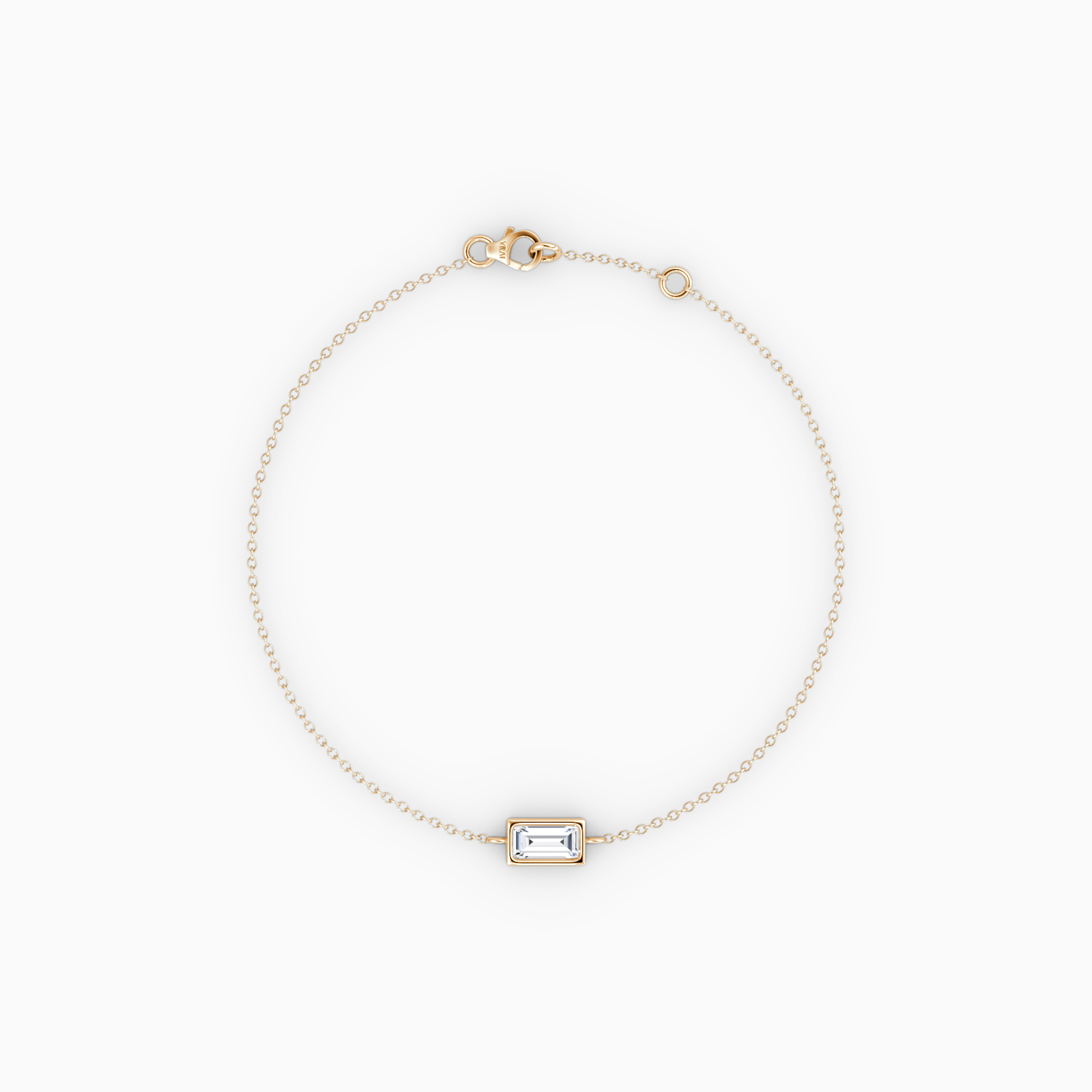 Bezel Solitaire Bracelet Baguette Cut 0.10ct Carat Created Diamond
