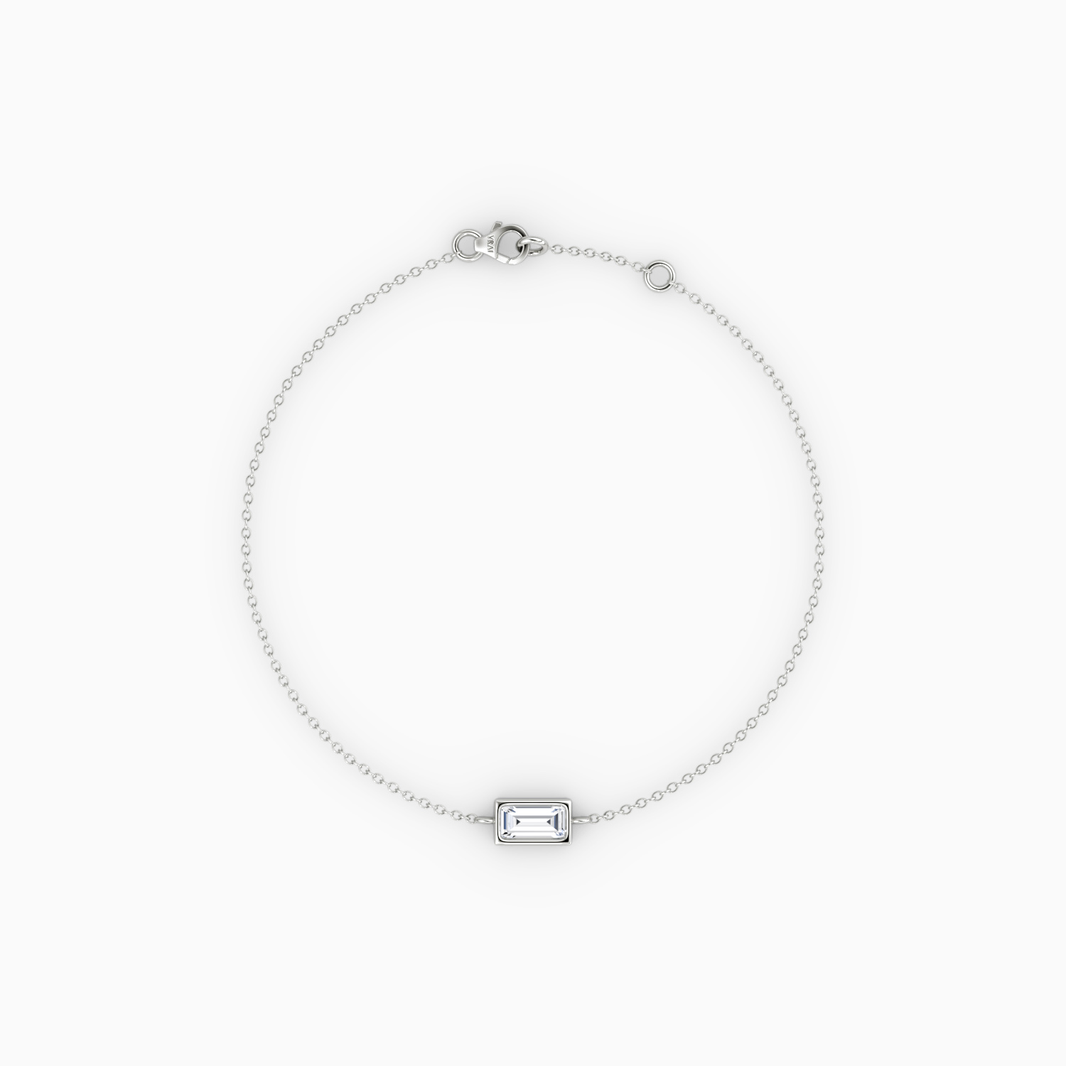 Bezel Solitaire Bracelet Baguette Cut 0.10ct Carat Created Diamond