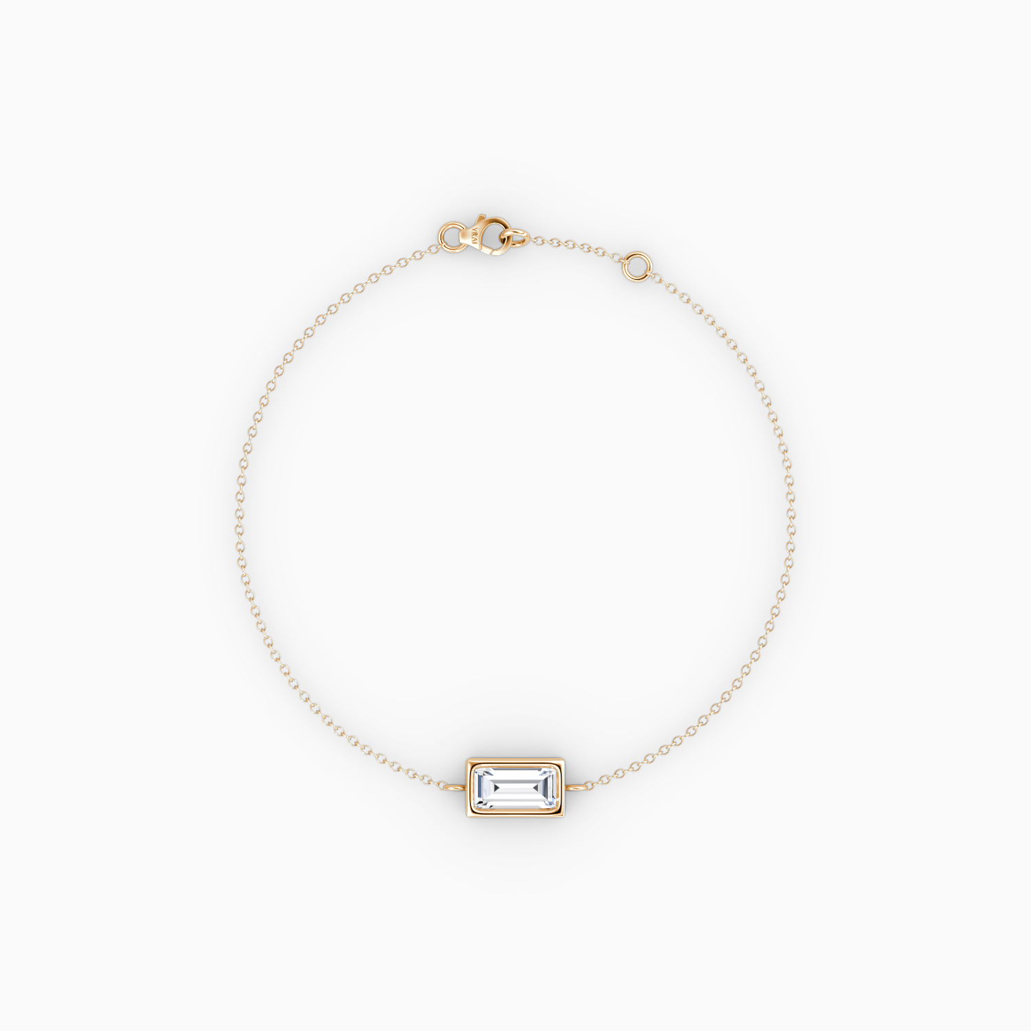 Bezel Solitaire Bracelet Baguette Cut 0.25ct Carat Created Diamond