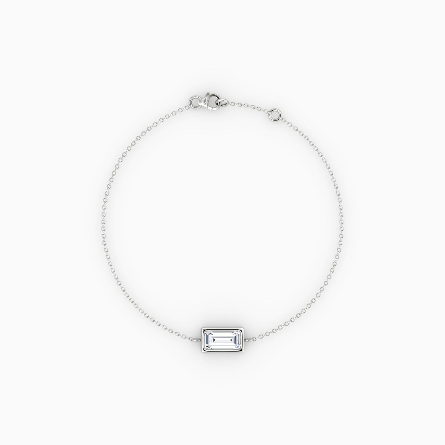 Bezel Solitaire Bracelet 14k White Gold Baguette Cut 1 4 Carat Created Diamond