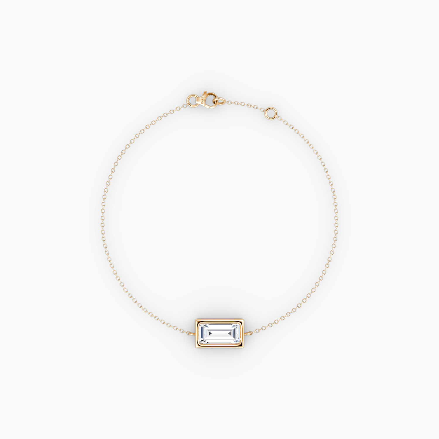 Bezel Solitaire Bracelet Baguette Cut 0.50ct Carat Created Diamond