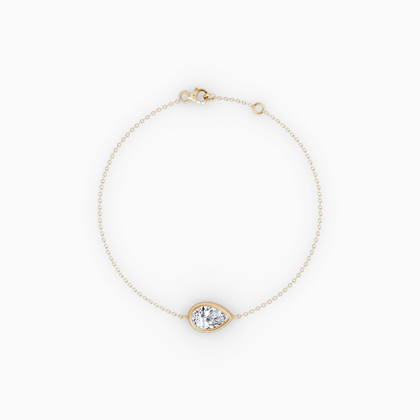 Bezel Solitaire Bracelet | Pear | 14k | 14k Rose Gold | Carat weight: 1/2
