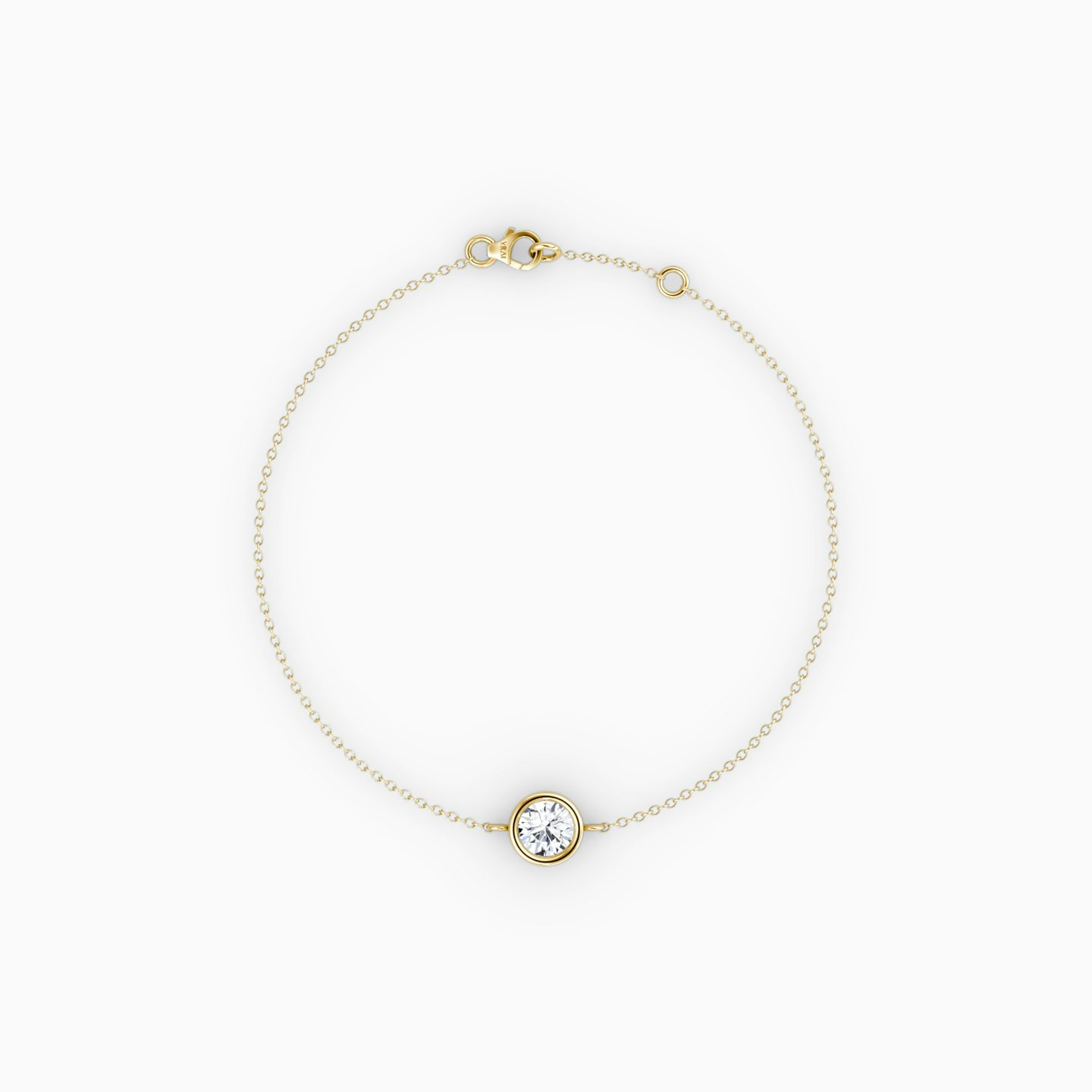 Bezel Solitaire Bracelet | round-brilliant | 14k | yellow-gold | caratWeight: 0.10ct