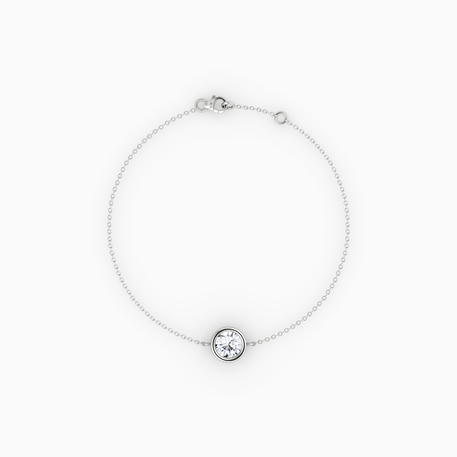 Bezel Solitaire Bracelet 14k White Gold Round Brilliant Cut 1 4 Carat Created Diamond