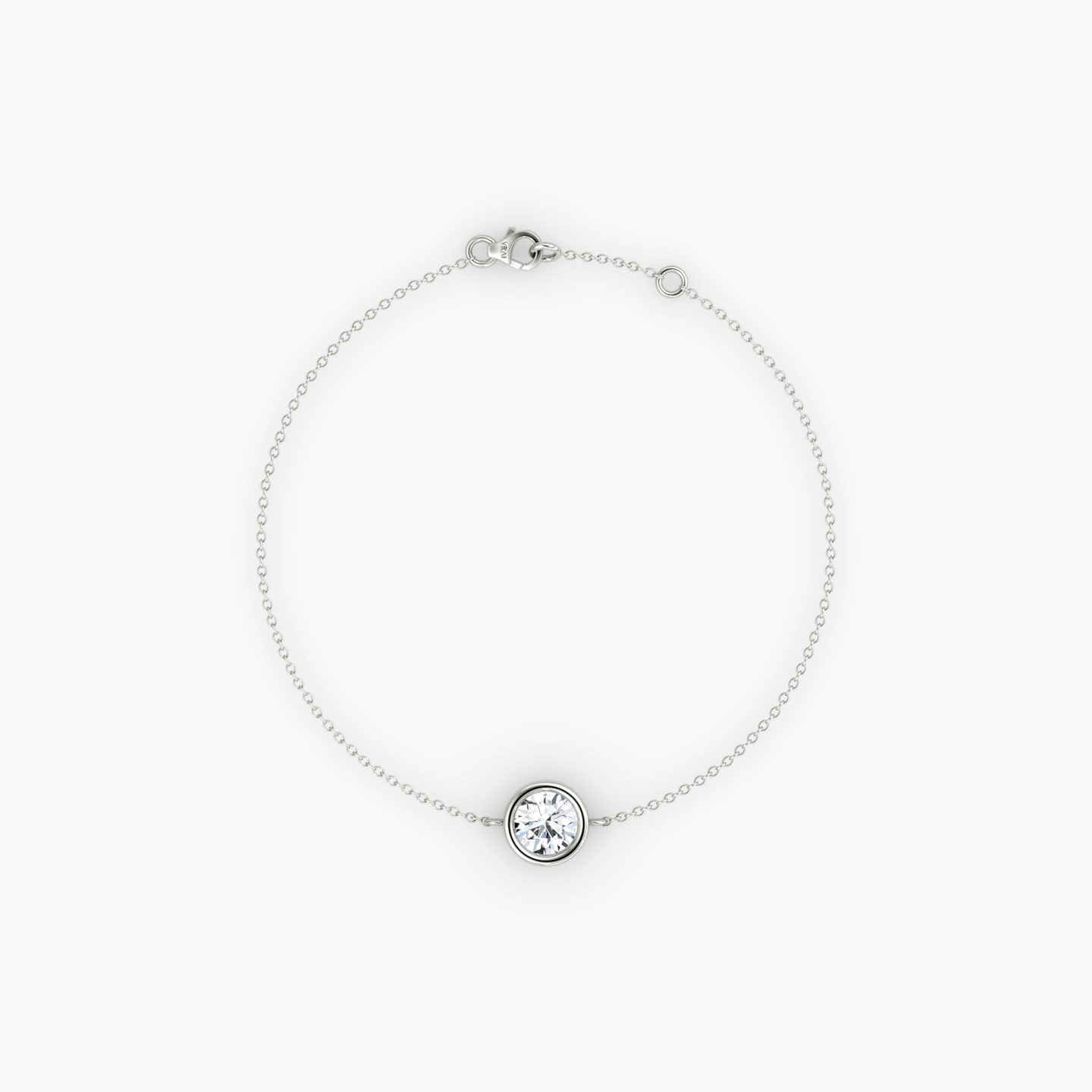 Bracelet Bezel Solitaire | Rond Brillant | 14k | Or blanc 18 carats | Poids en carats: 1/4