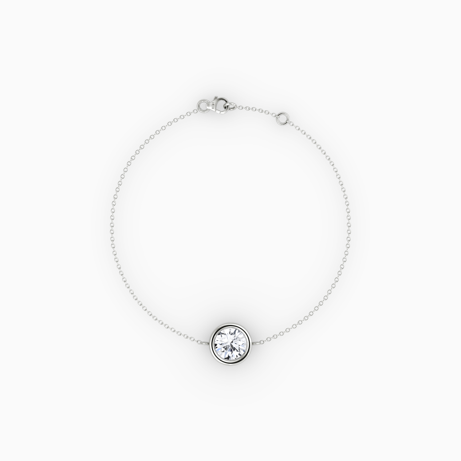 Bezel Solitaire Bracelet 14k White Gold Round Brilliant Cut 1 2 Carat Created Diamond