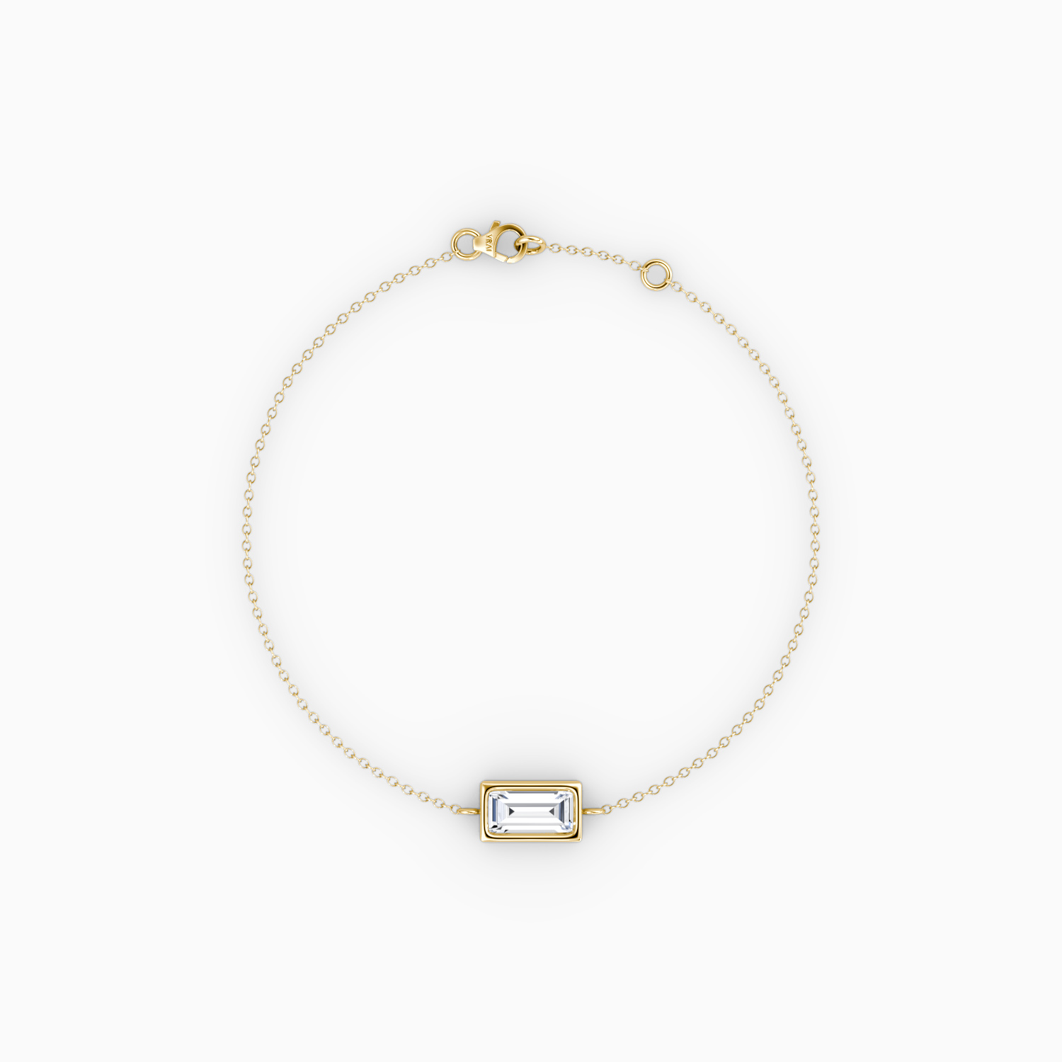 Bezel Solitaire Bracelet Baguette Cut 0.25ct Carat Created Diamond