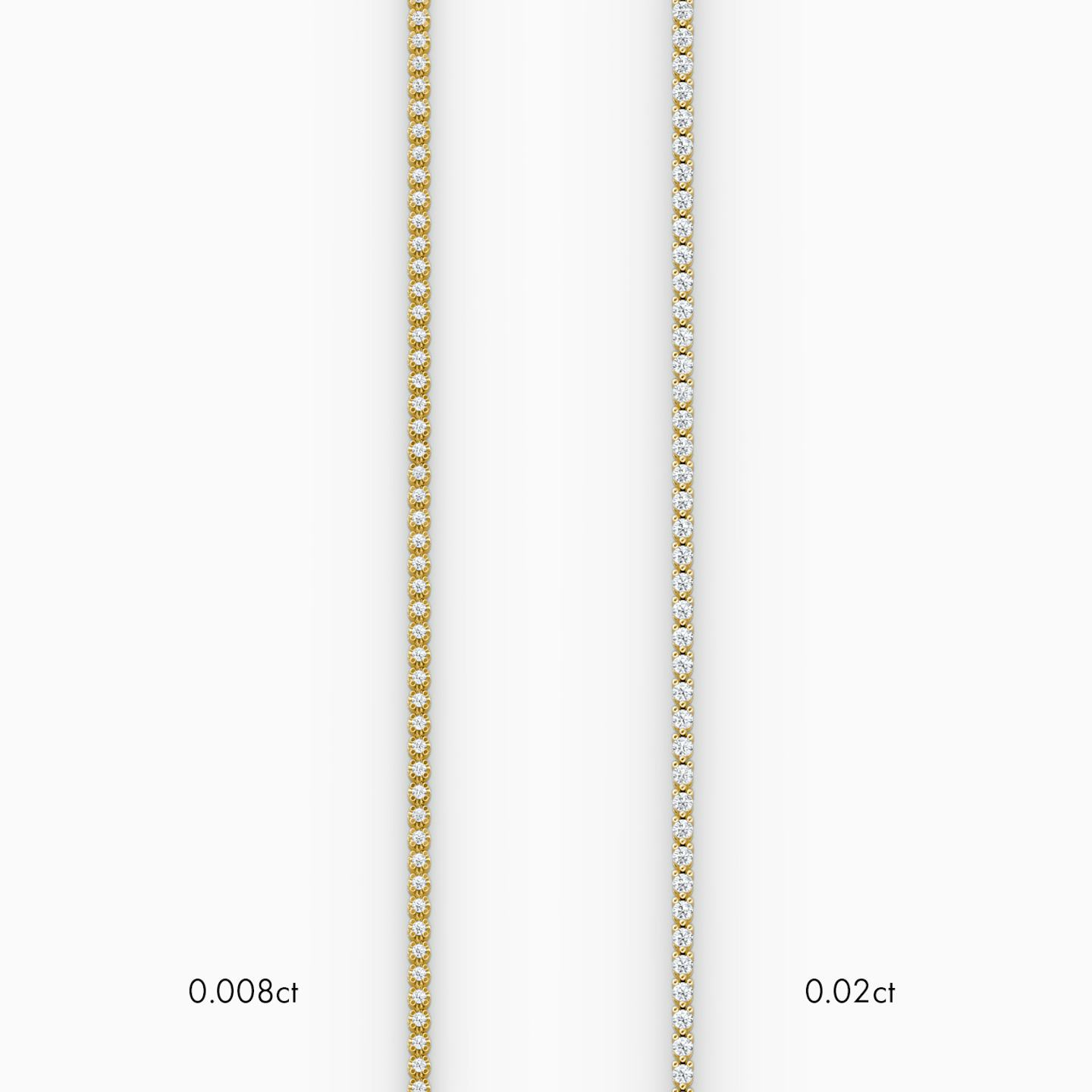 Tiny Tennis Armband | Rund | 14k | 18k Gelbgold | Diamantgröße: Petite | Kettenlänge: 6