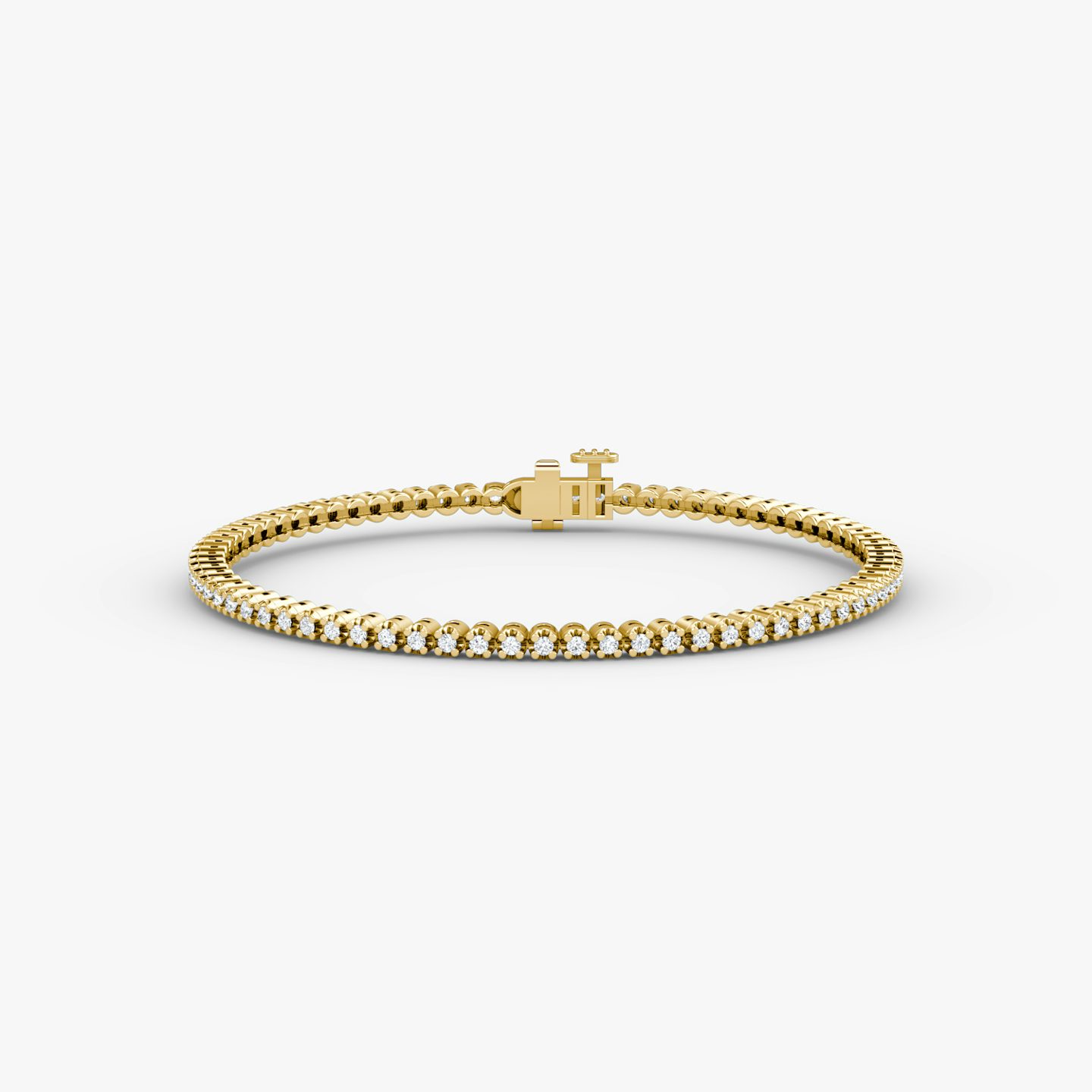 Tiny Tennis Bracelet | Round Brilliant | 14k | 18k Yellow Gold | Diamond size: Petite | Chain length: 8