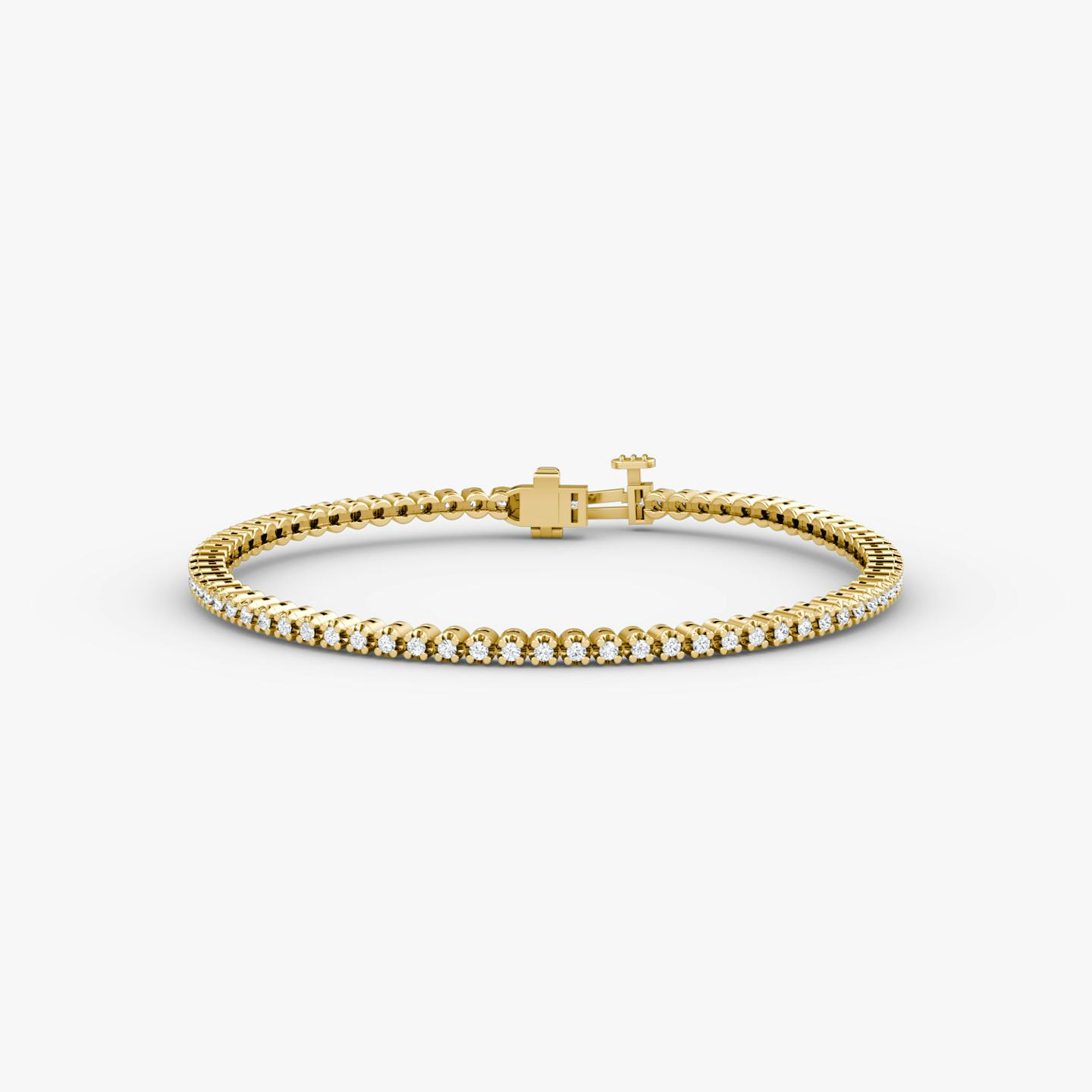 Tiny Tennis Bracelet | Round Brilliant | 14k | 18k Yellow Gold | Diamond size: Petite | Chain length: 6
