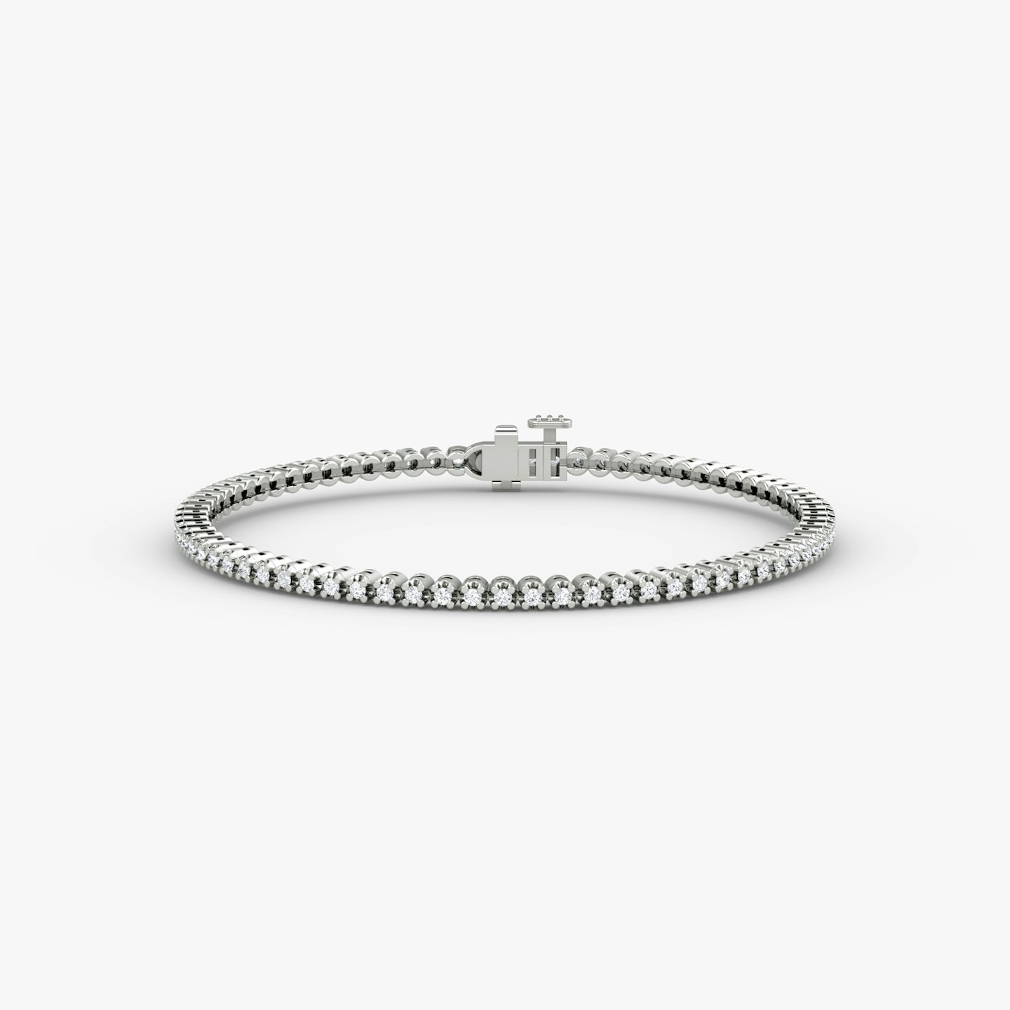 Tiny Tennis Bracelet | Round Brilliant | 14k | 18k White Gold | Diamond size: Petite | Chain length: 5.5