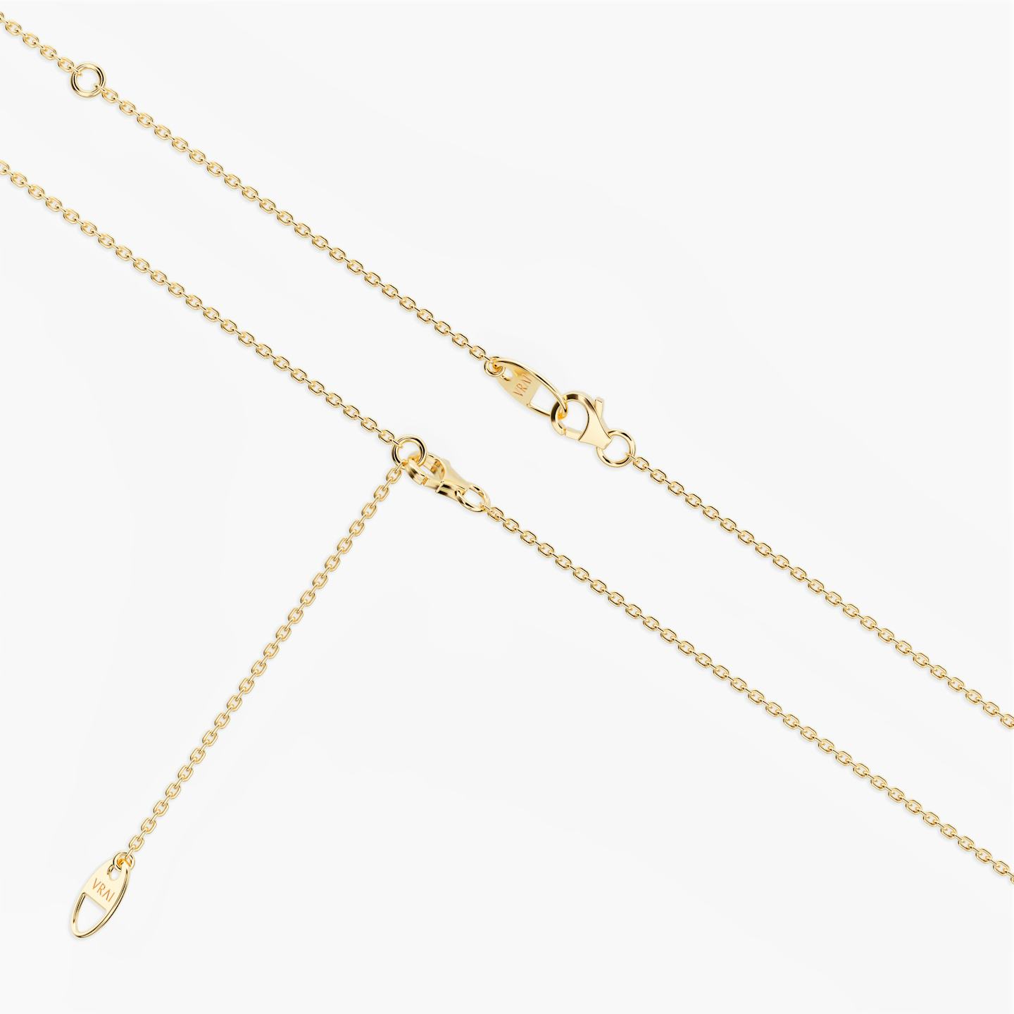 Floating Station Necklace | Round Brilliant | 14k | 18k Yellow Gold | Diamond count: 5 | Chain length: 16-18