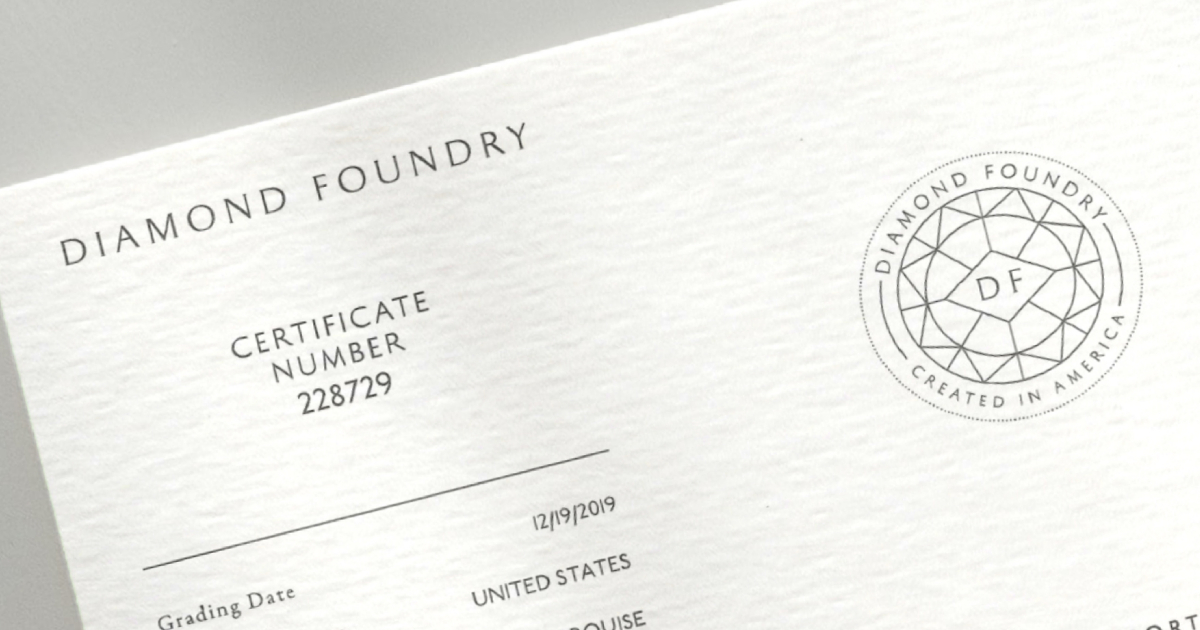 Df diamond certificate discount