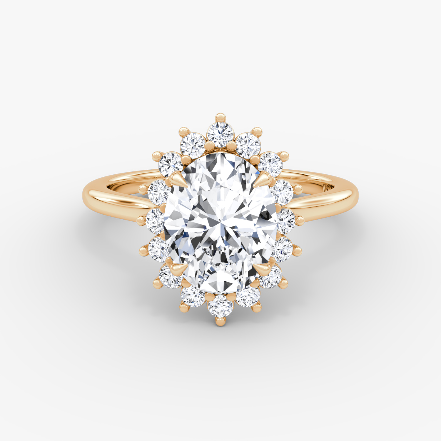 Floral Cathedral Oval Engagement Ring | 14k Rose Gold