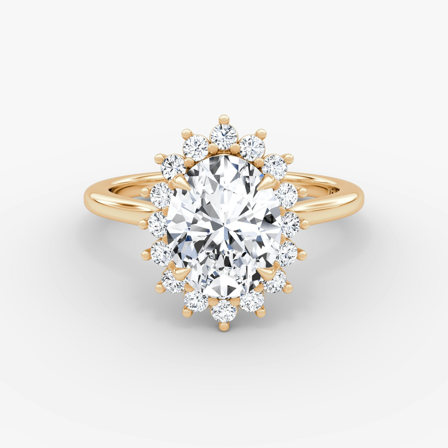 Floral Cathedral Oval Engagement Ring | 14k Rose Gold