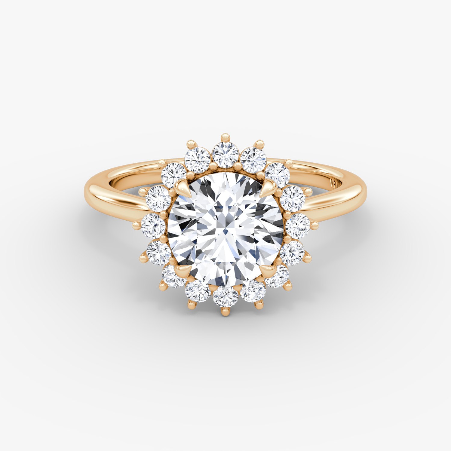 Floral Cathedral Round Brilliant Engagement Ring | 14k Rose Gold