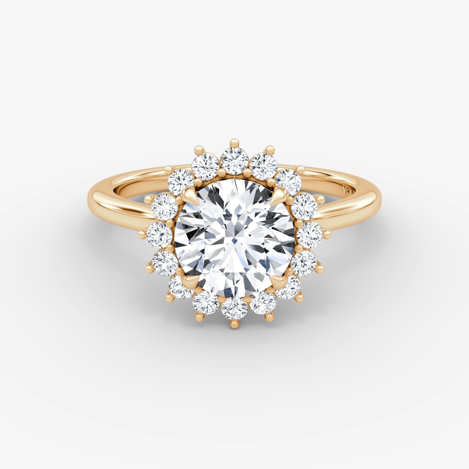 Floral Cathedral Round Brilliant Engagement Ring | 14k Rose Gold