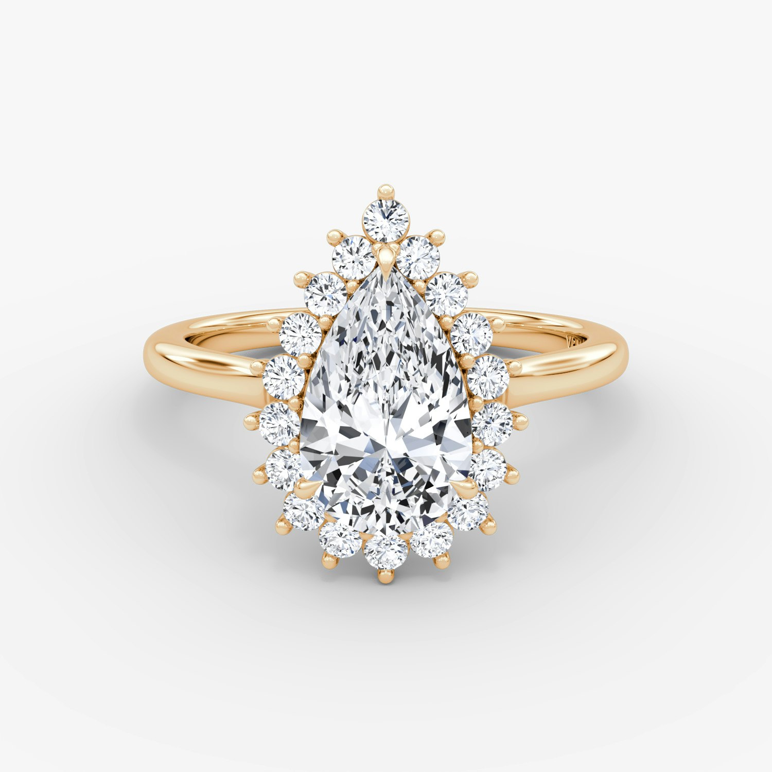 Floral Cathedral Pear Engagement Ring | 14k Rose Gold