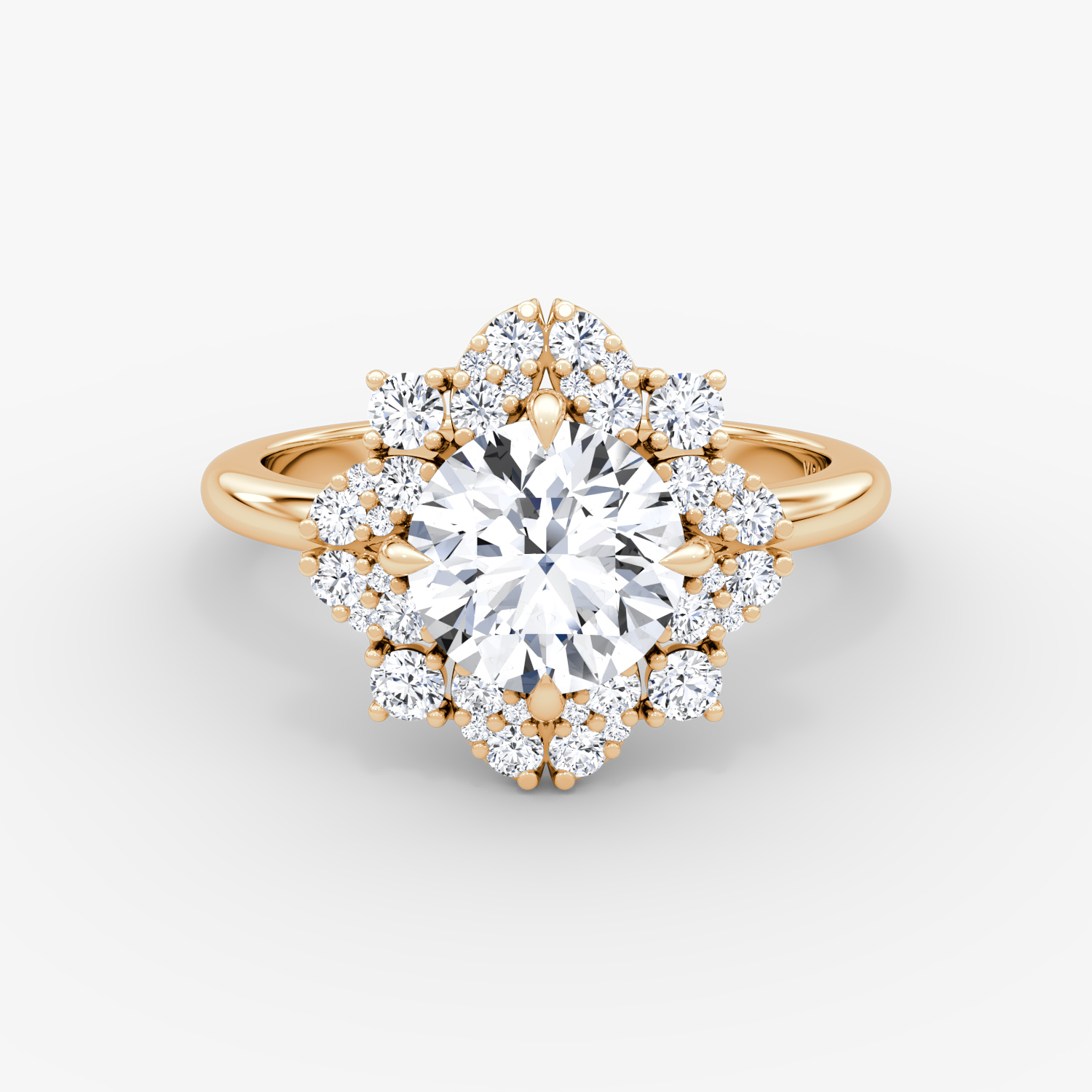 Carnation Round Brilliant Engagement Ring | 14k Rose Gold