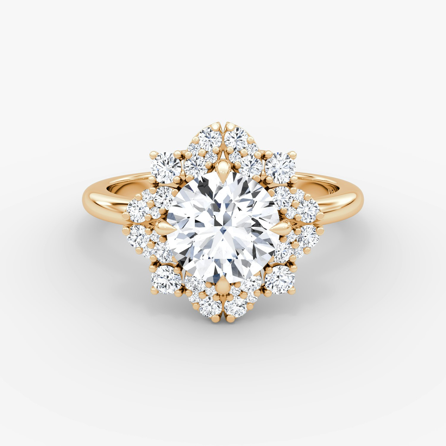 Carnation Round Brilliant Engagement Ring | 14k Rose Gold