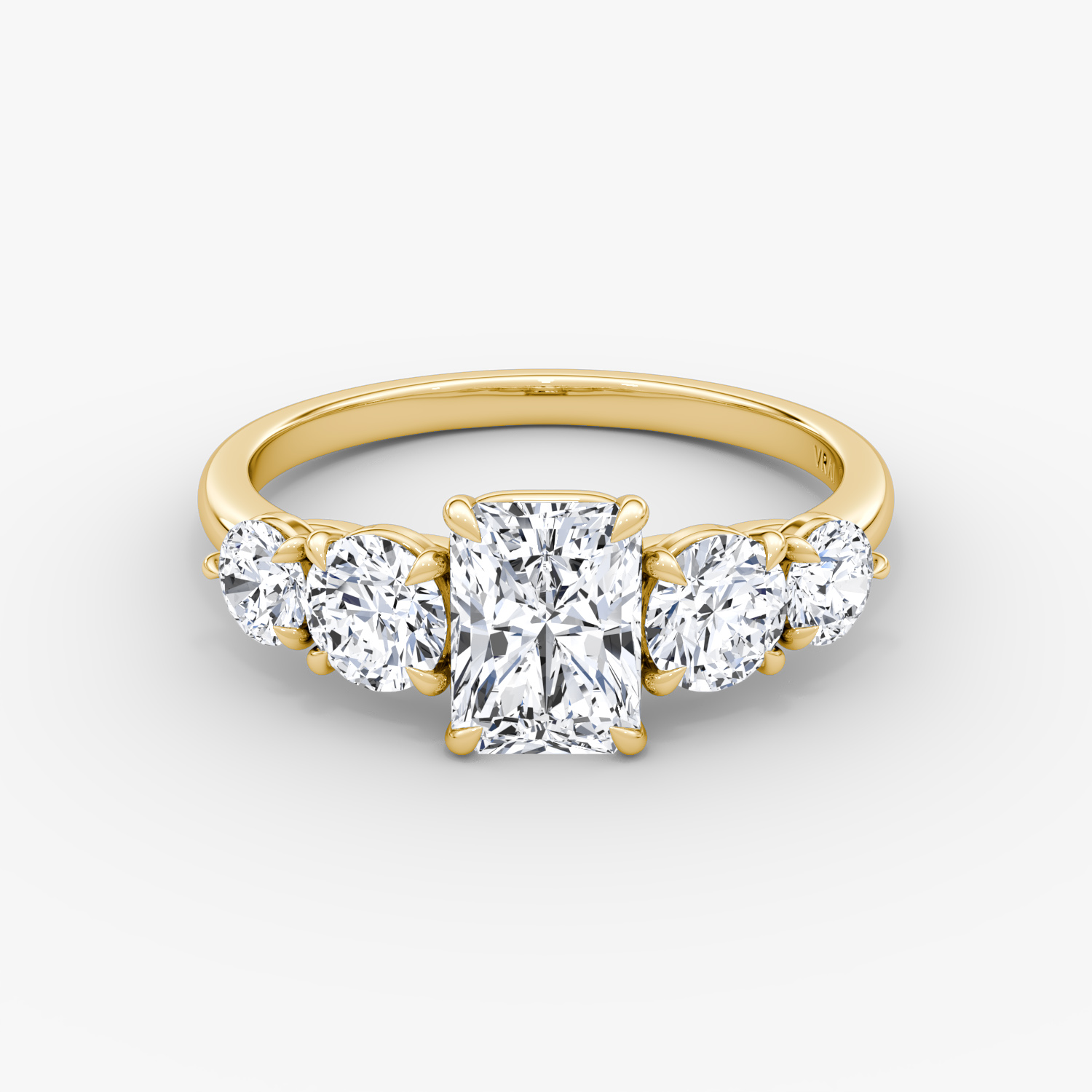 Signature Five Stone Radiant Engagement Ring | 18k Yellow Gold