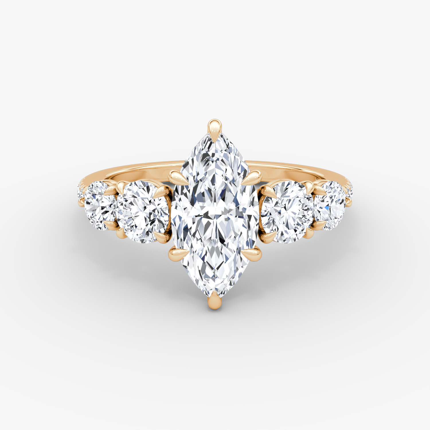 Signature Five Stone Marquise Engagement Ring | 14k Rose Gold