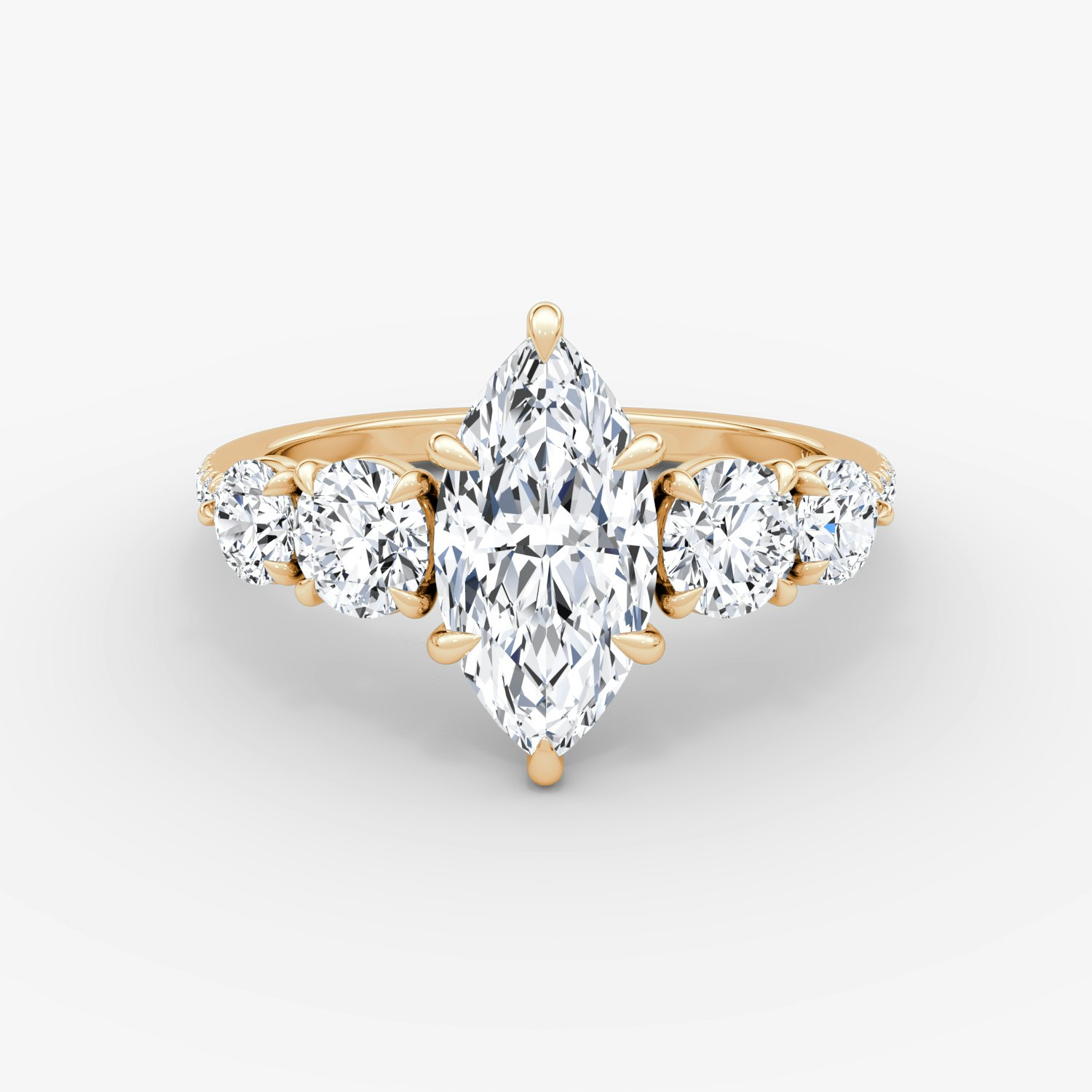 Signature Five Stone Marquise Engagement Ring | 14k Rose Gold
