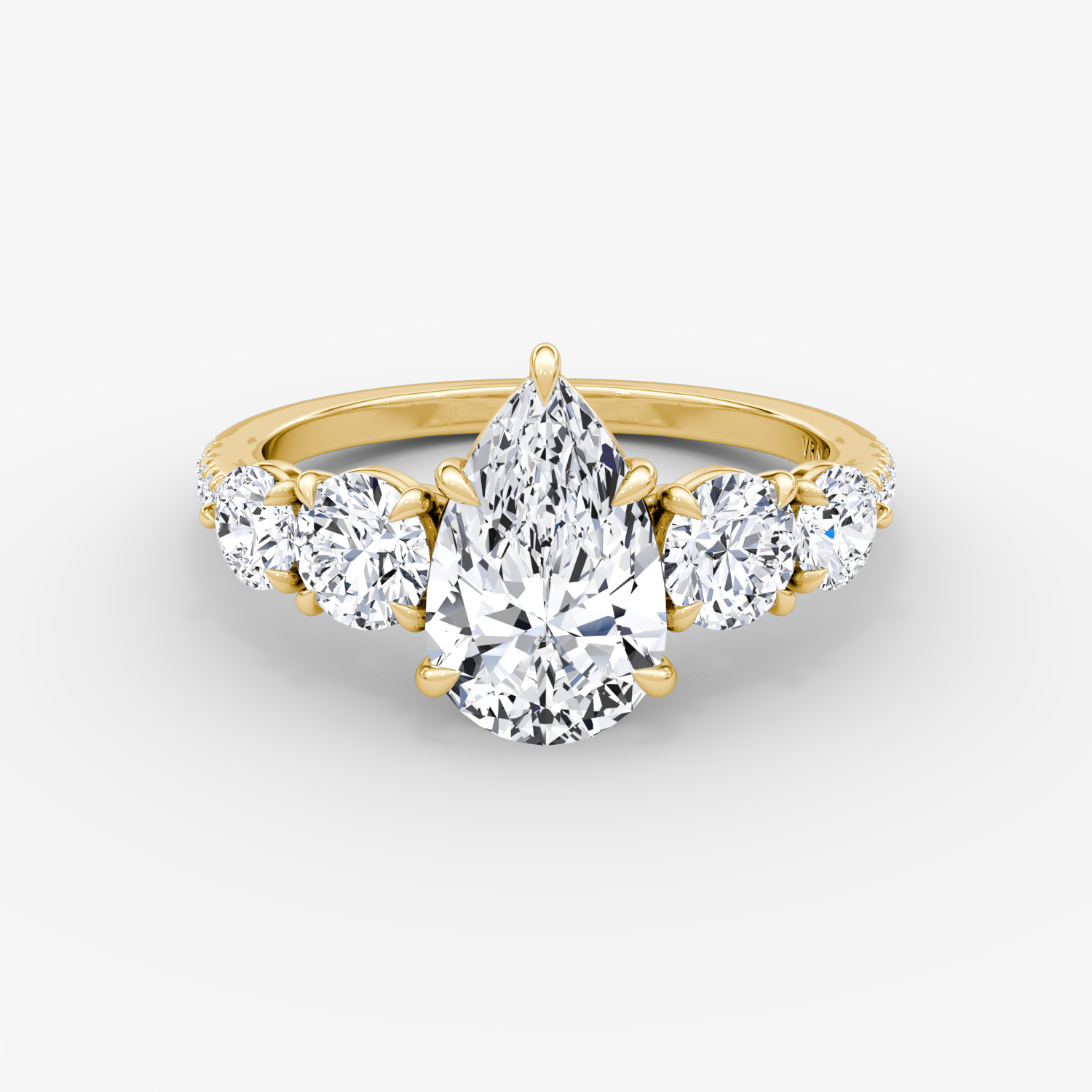 Signature Five Stone Pear Engagement Ring | 18k Yellow Gold