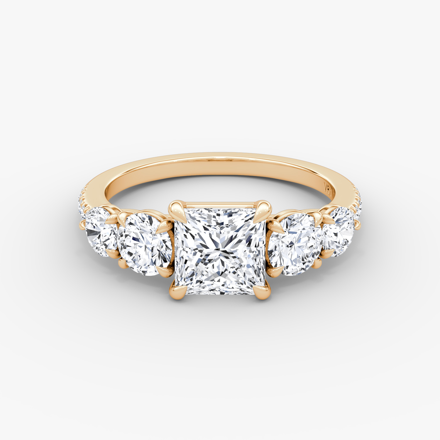 Signature Five Stone Princess Engagement Ring | 14k Rose Gold