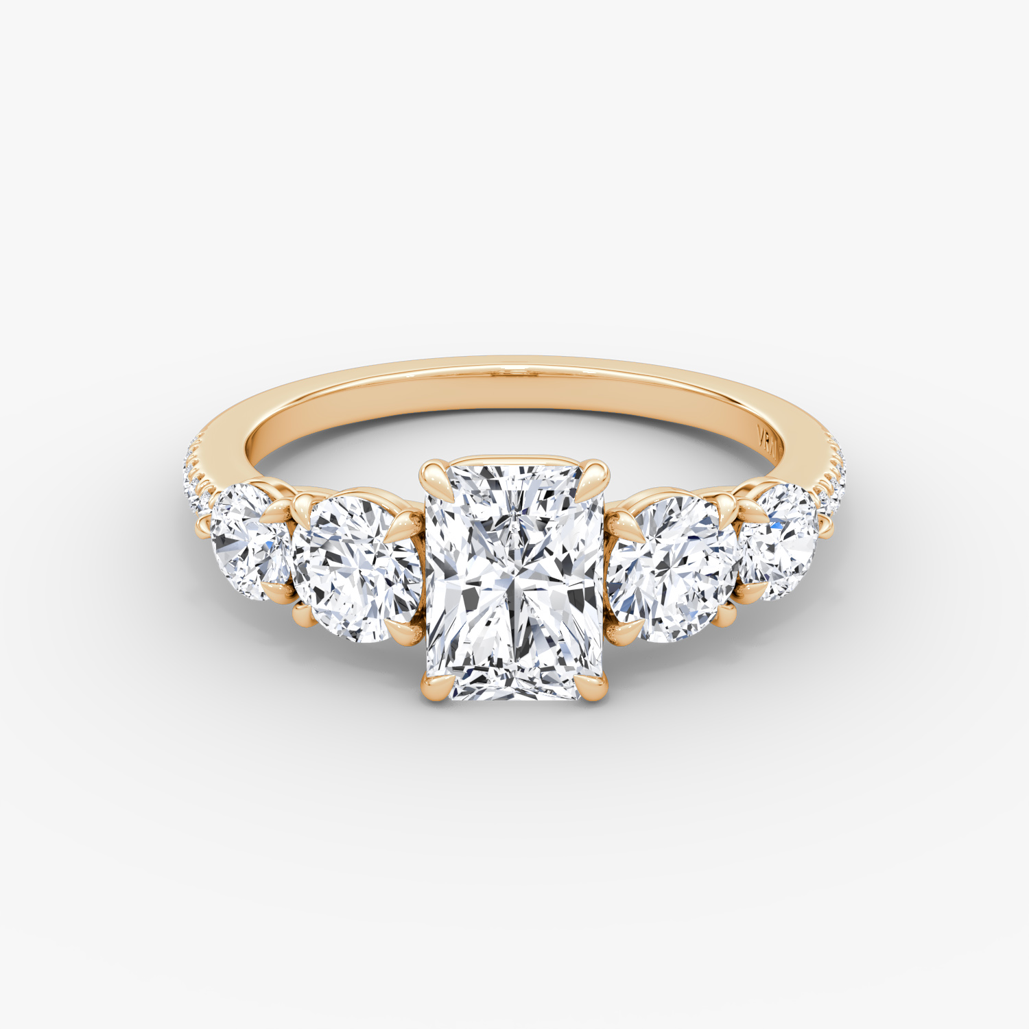 Signature Five Stone Radiant Engagement Ring | 14k Rose Gold