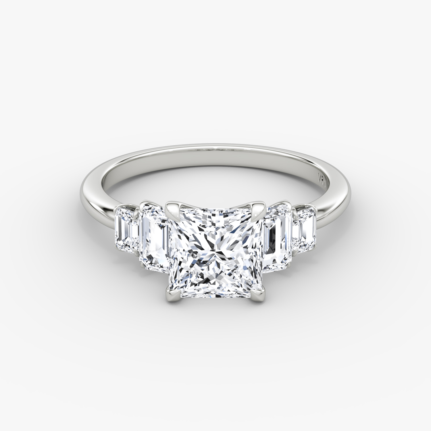 Statement Five Stone Princess Engagement Ring | 18k White Gold