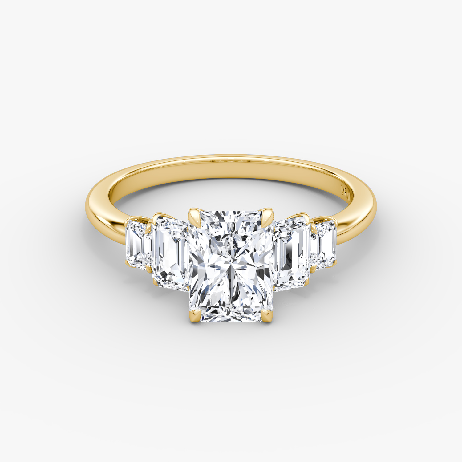 Statement Five Stone Radiant Engagement Ring | 18k Yellow Gold