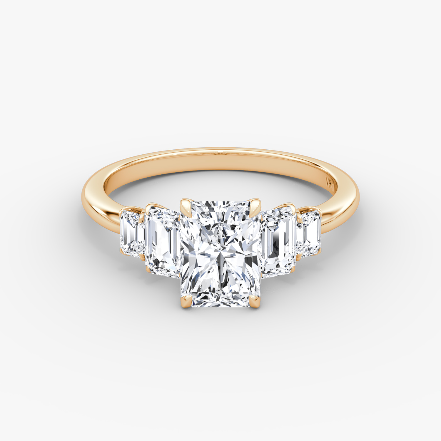 Statement Five Stone Radiant Engagement Ring | 14k Rose Gold