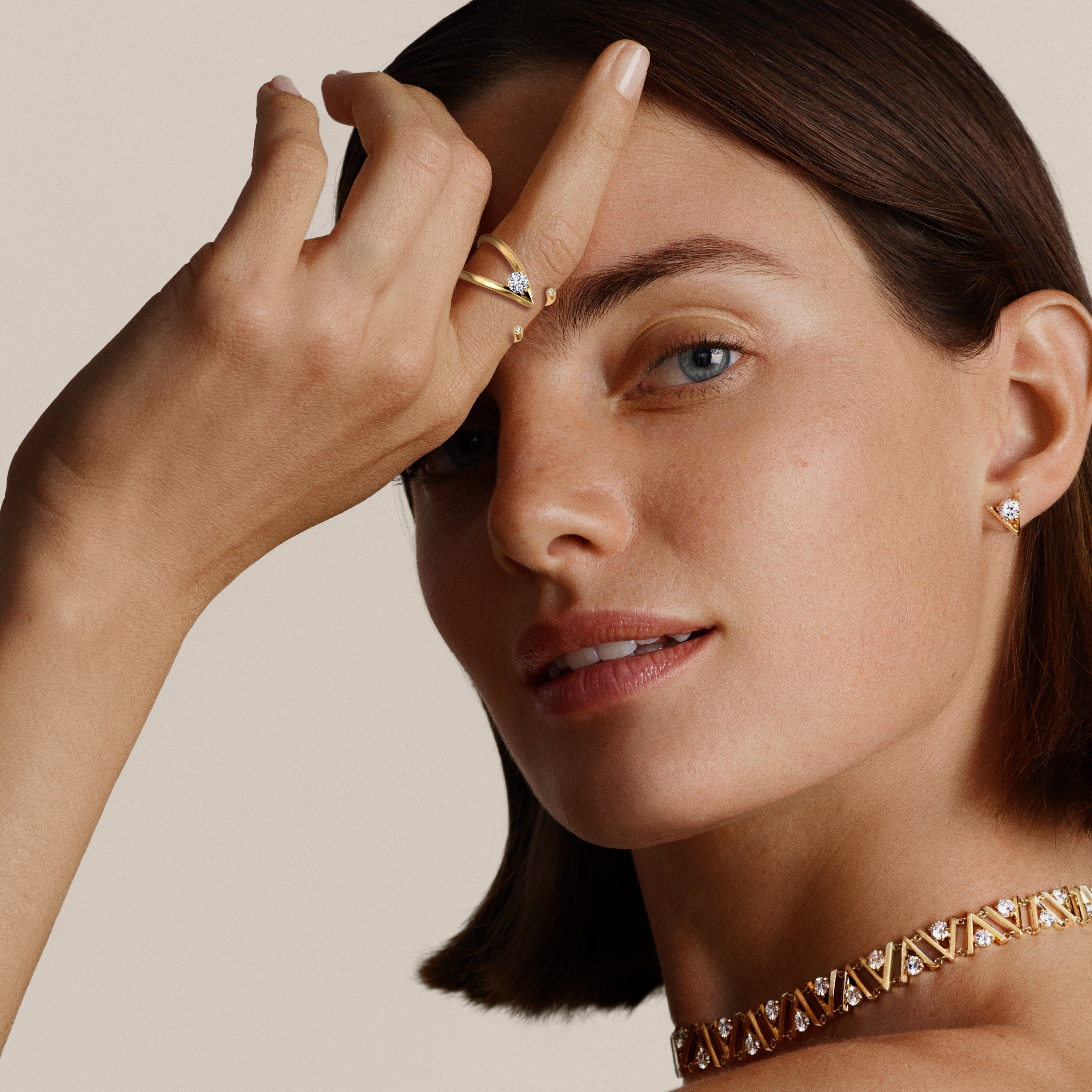 V Collection Open Cuff Ring - thumbnail 2