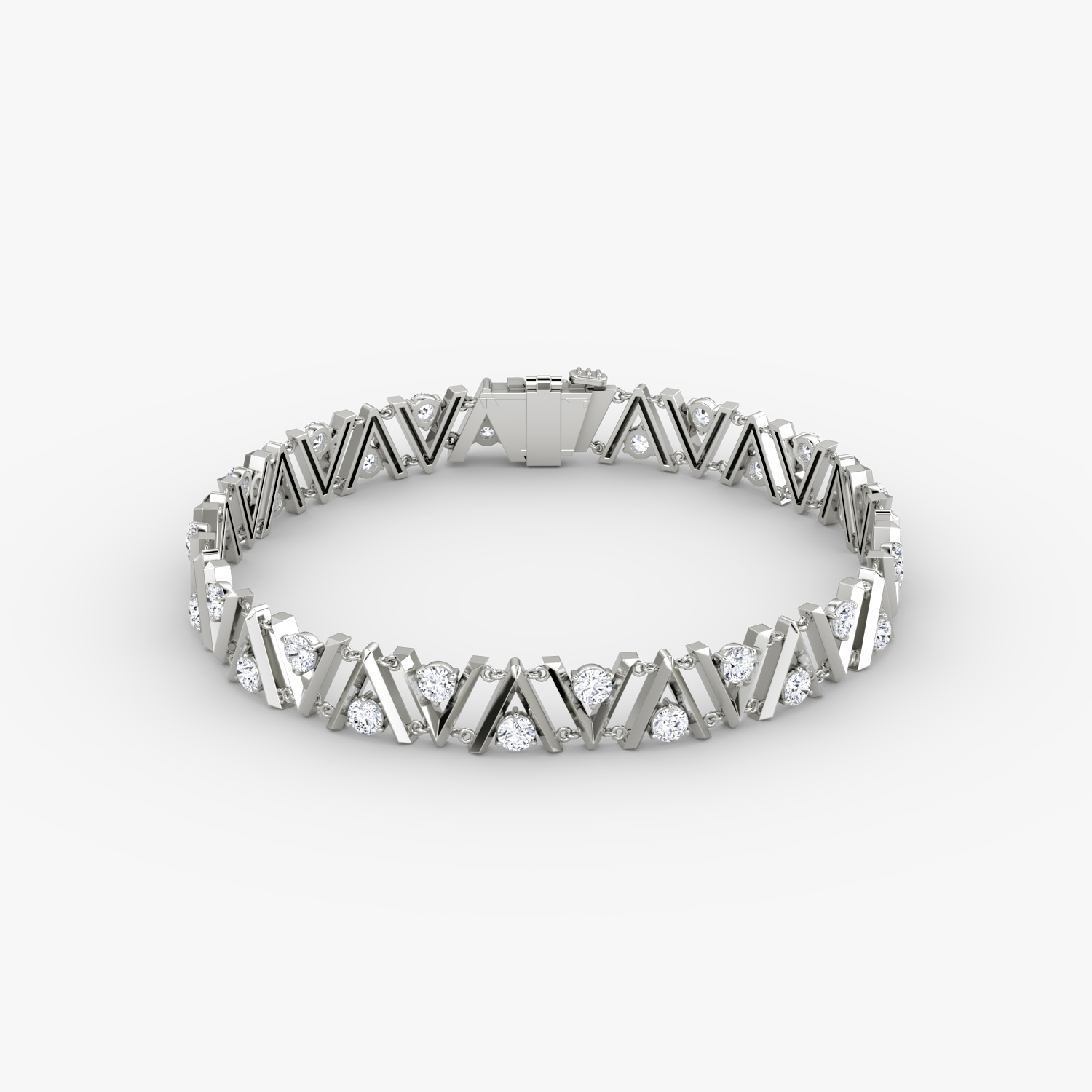 V Tennis Bracelet 14k White Gold Original