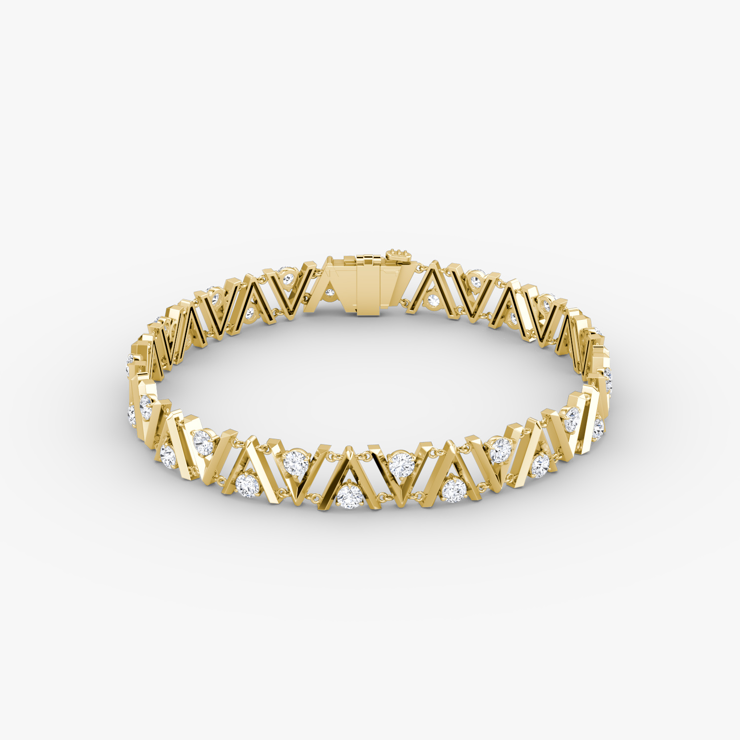 V Tennis Bracelet 14k Yellow Gold Original