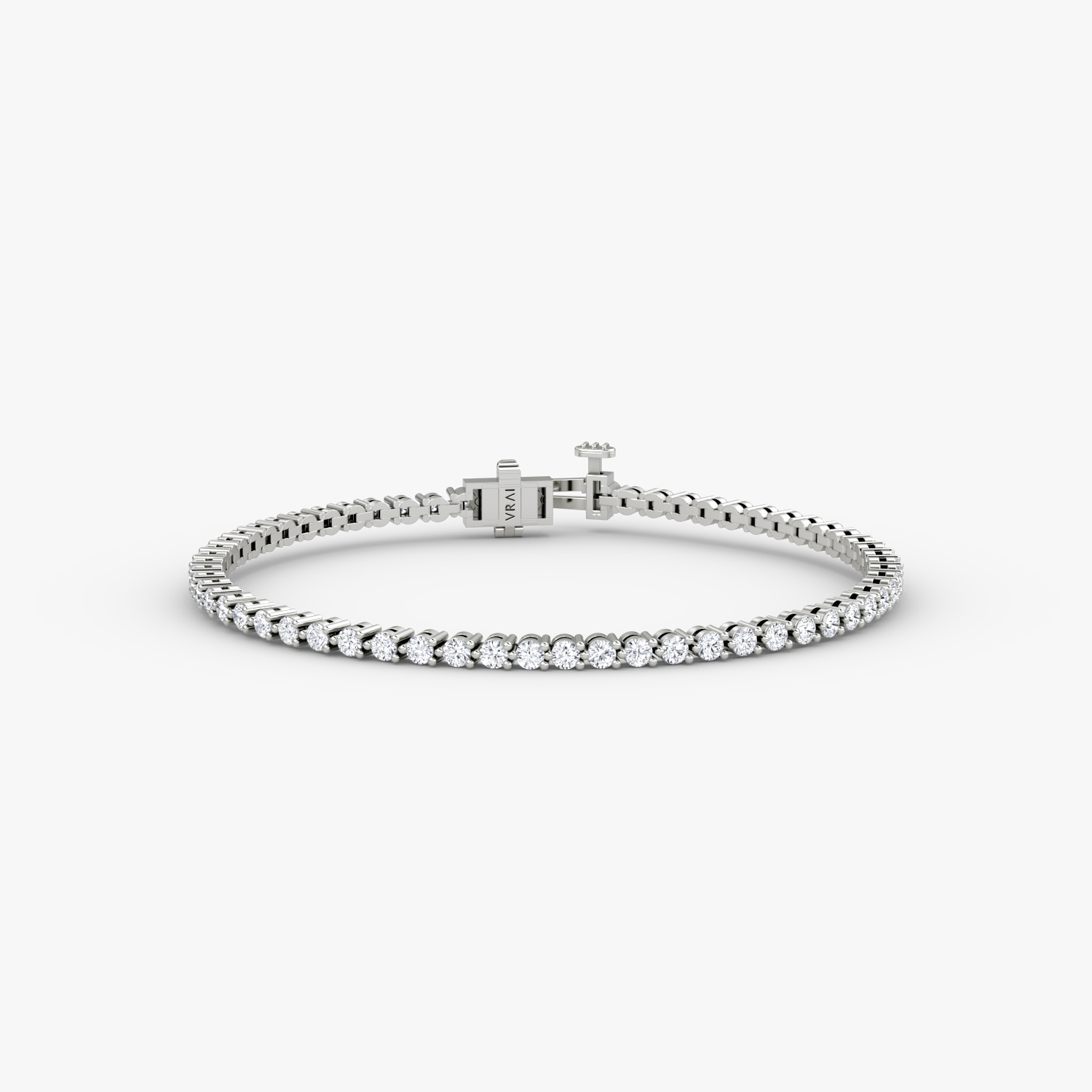 Tennis Bracelet in White Gold | 6.5" Petite | Round Brilliant Cut VRAI ...