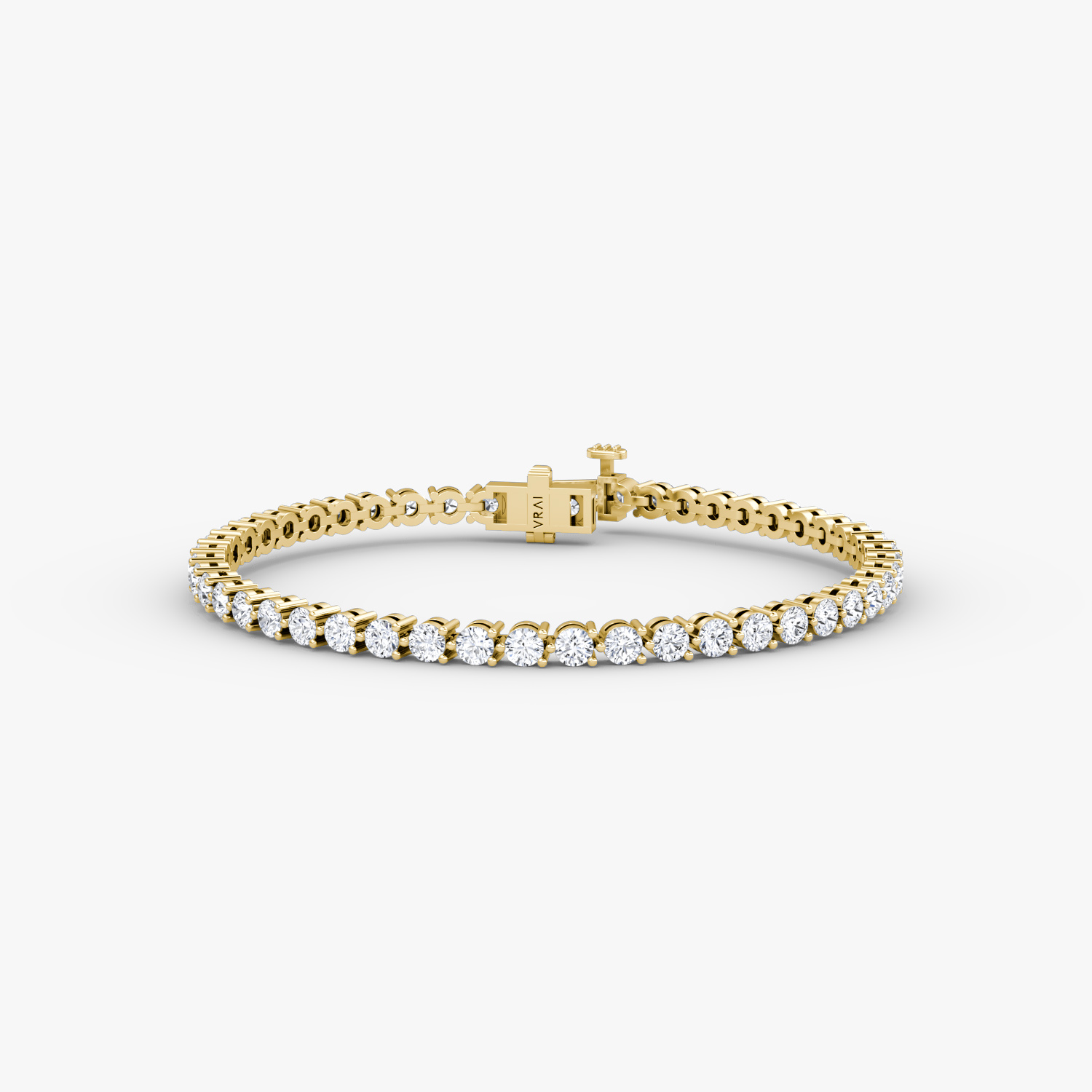 VRAI 3 Prong Tennis Round Brilliant Bracelets | 14k Yellow Gold