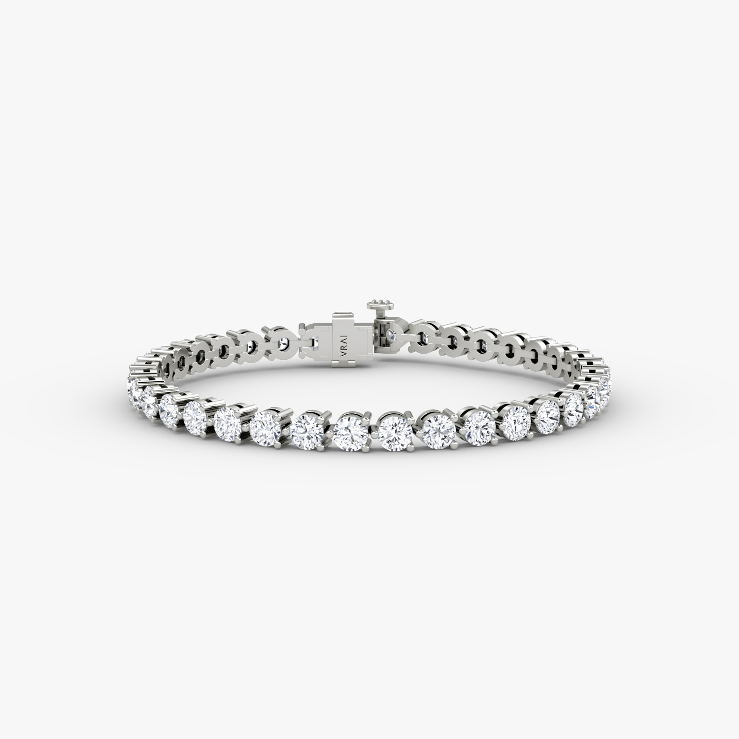 VRAI 3 Prong Tennis Round Brilliant Bracelets | 14k White Gold